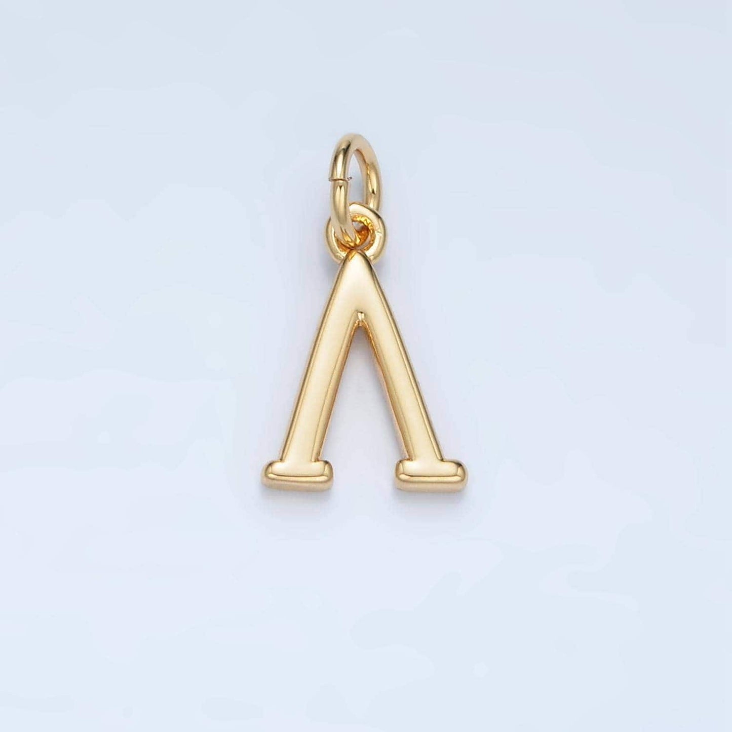 Dainty 18k gold filled greek alphabet personalized charm in gold & silver | a1271