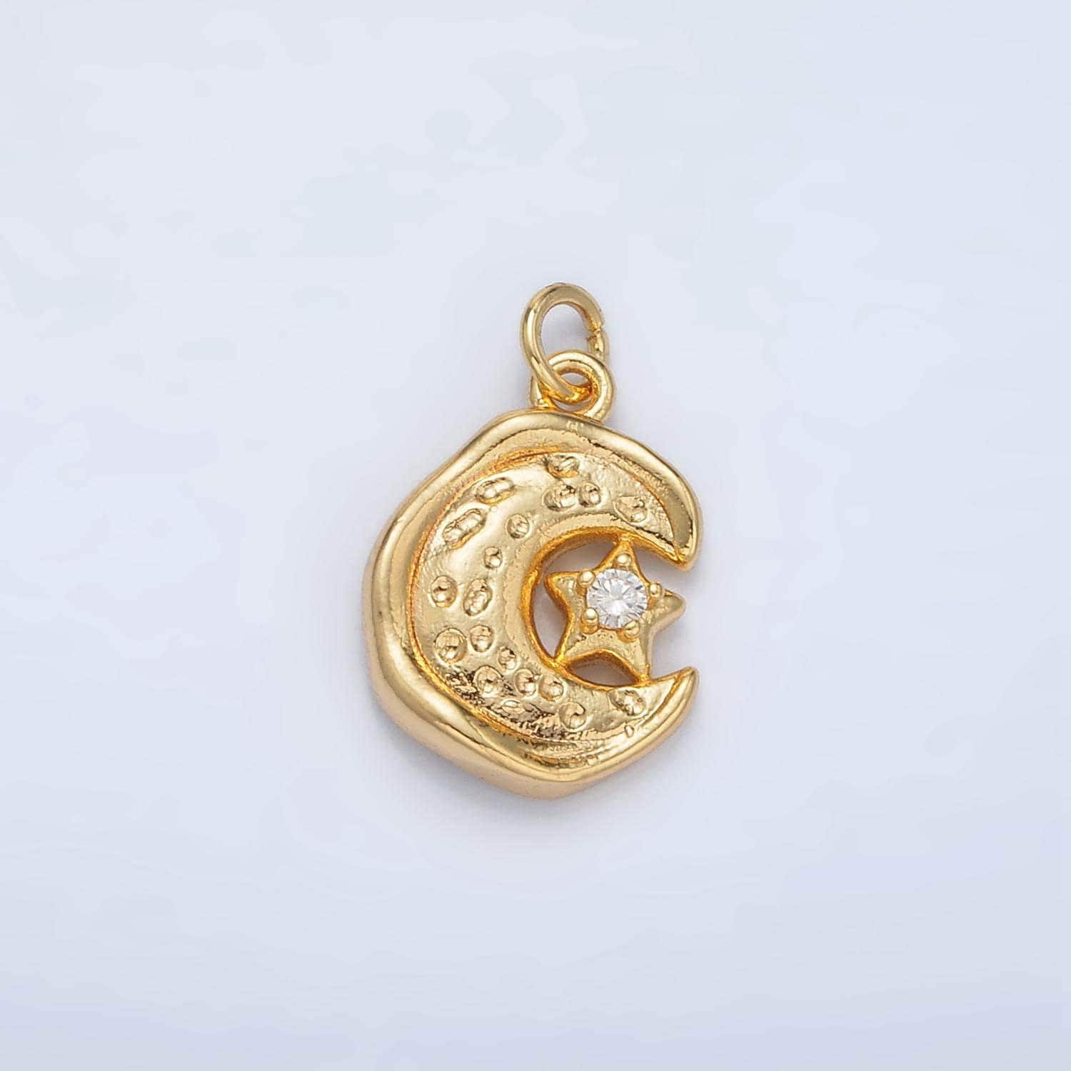 Mini gold moon charm small crescent moon charm celestial charms 24k gold filled findings ac103