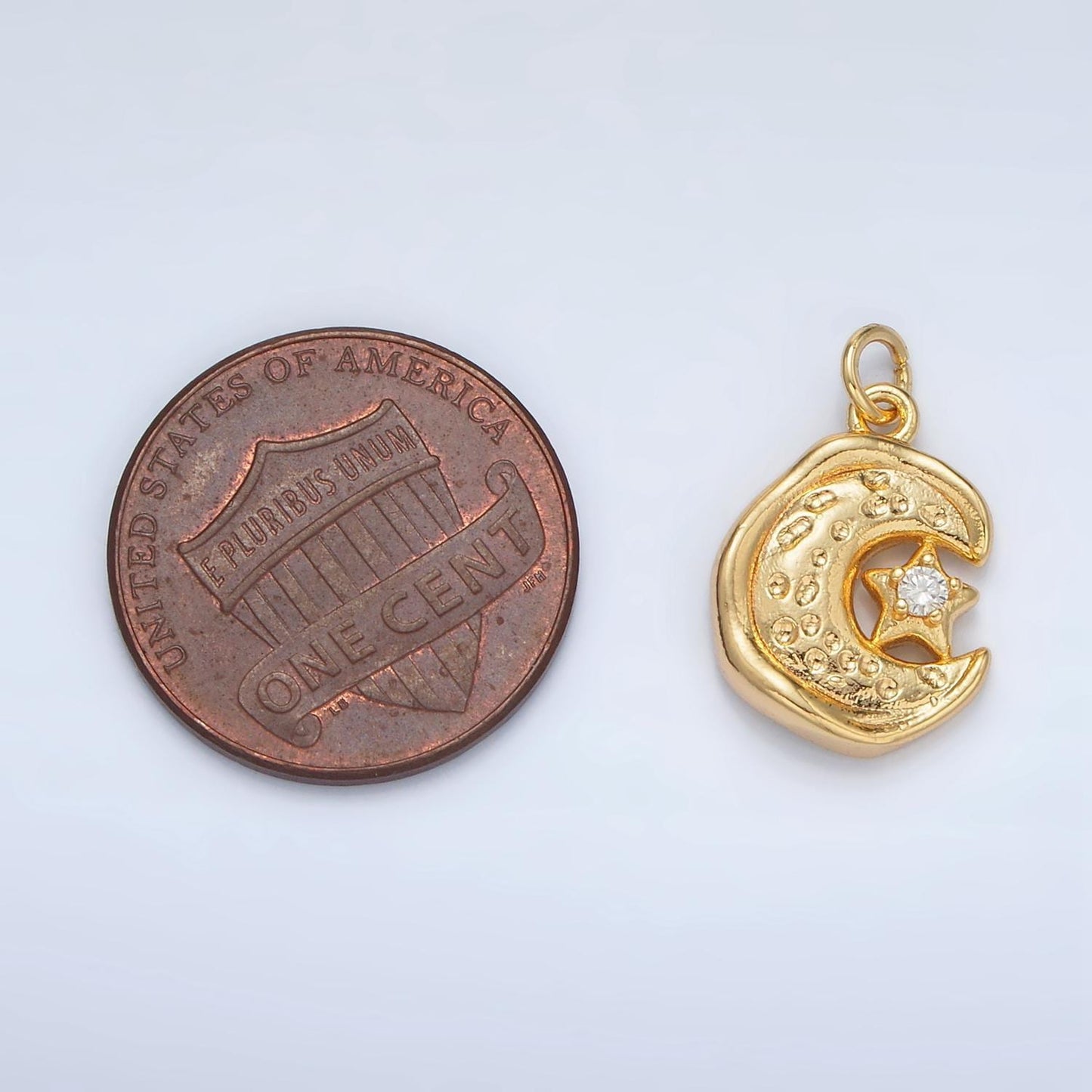 Mini gold moon charm small crescent moon charm celestial charms 24k gold filled findings ac103