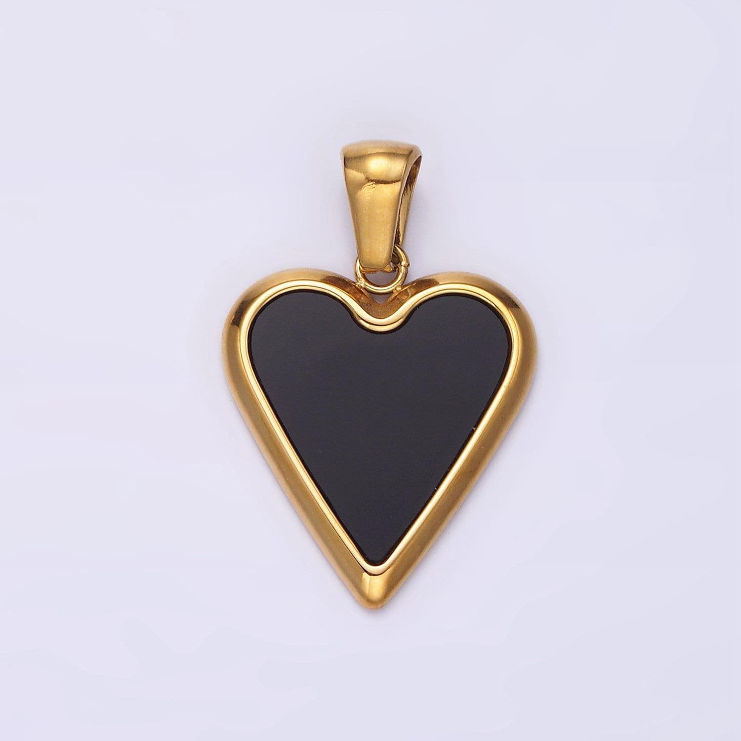 Gold stainless steel shell pearl heart charm gold heart pendant white black heart charm p832