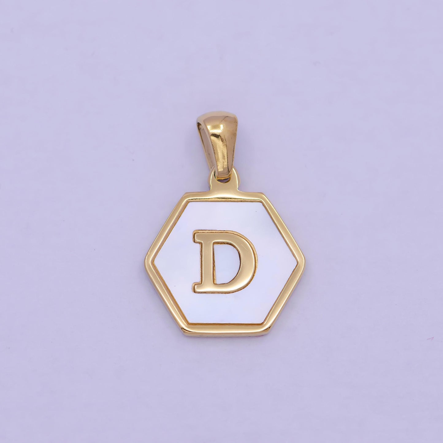 Mother of pearl letter charm initial necklace pendant personalized hexagon gold geometric monogram jewelry initial necklace