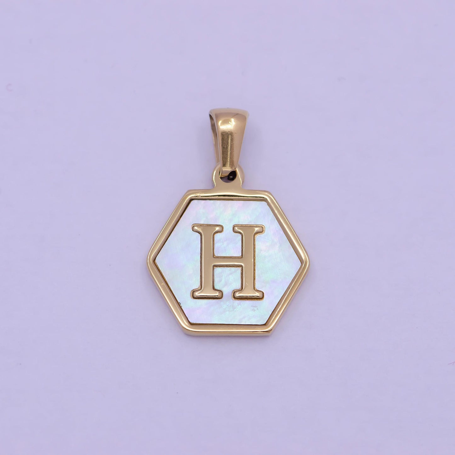 Mother of pearl letter charm initial necklace pendant personalized hexagon gold geometric monogram jewelry initial necklace
