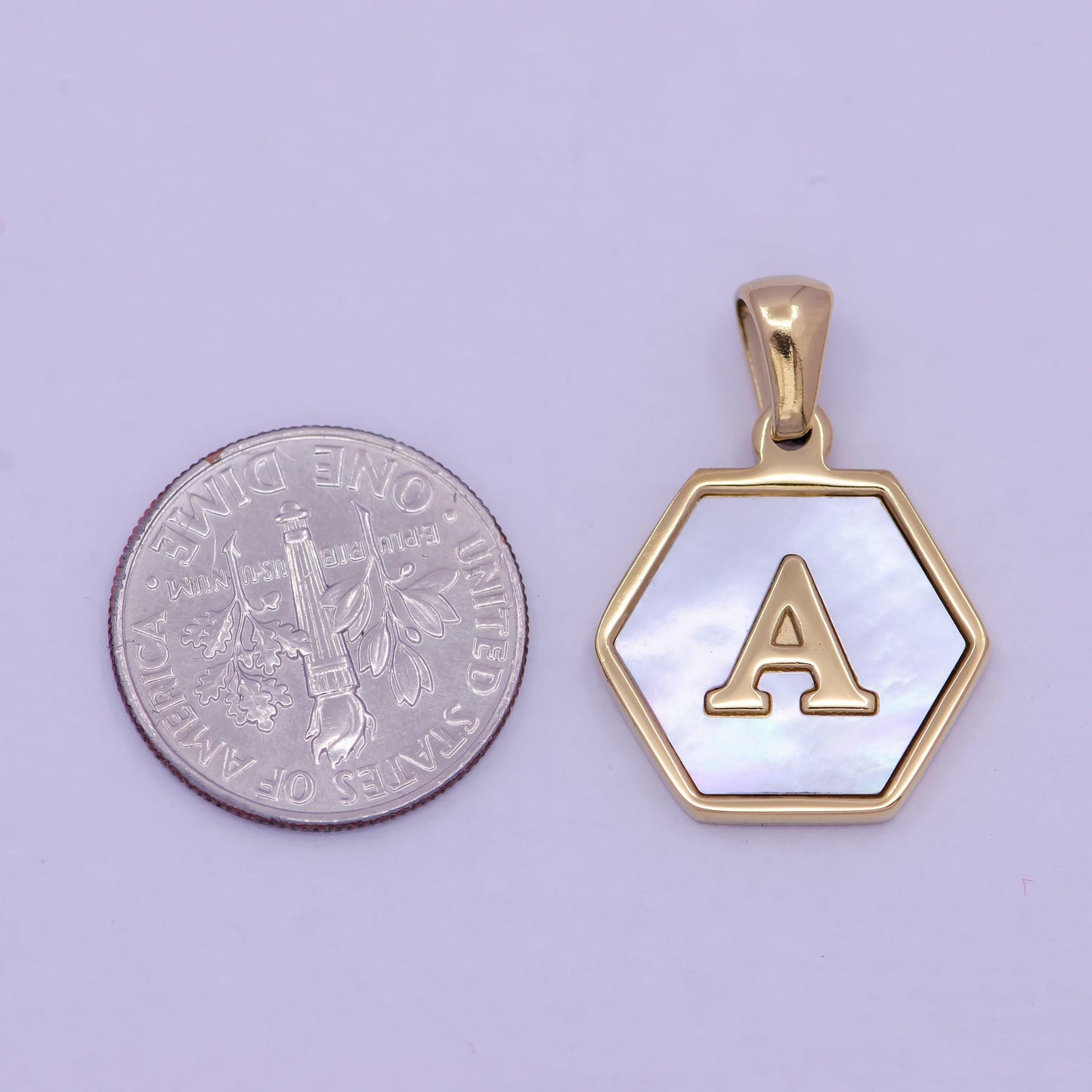 Mother of pearl letter charm initial necklace pendant personalized hexagon gold geometric monogram jewelry initial necklace