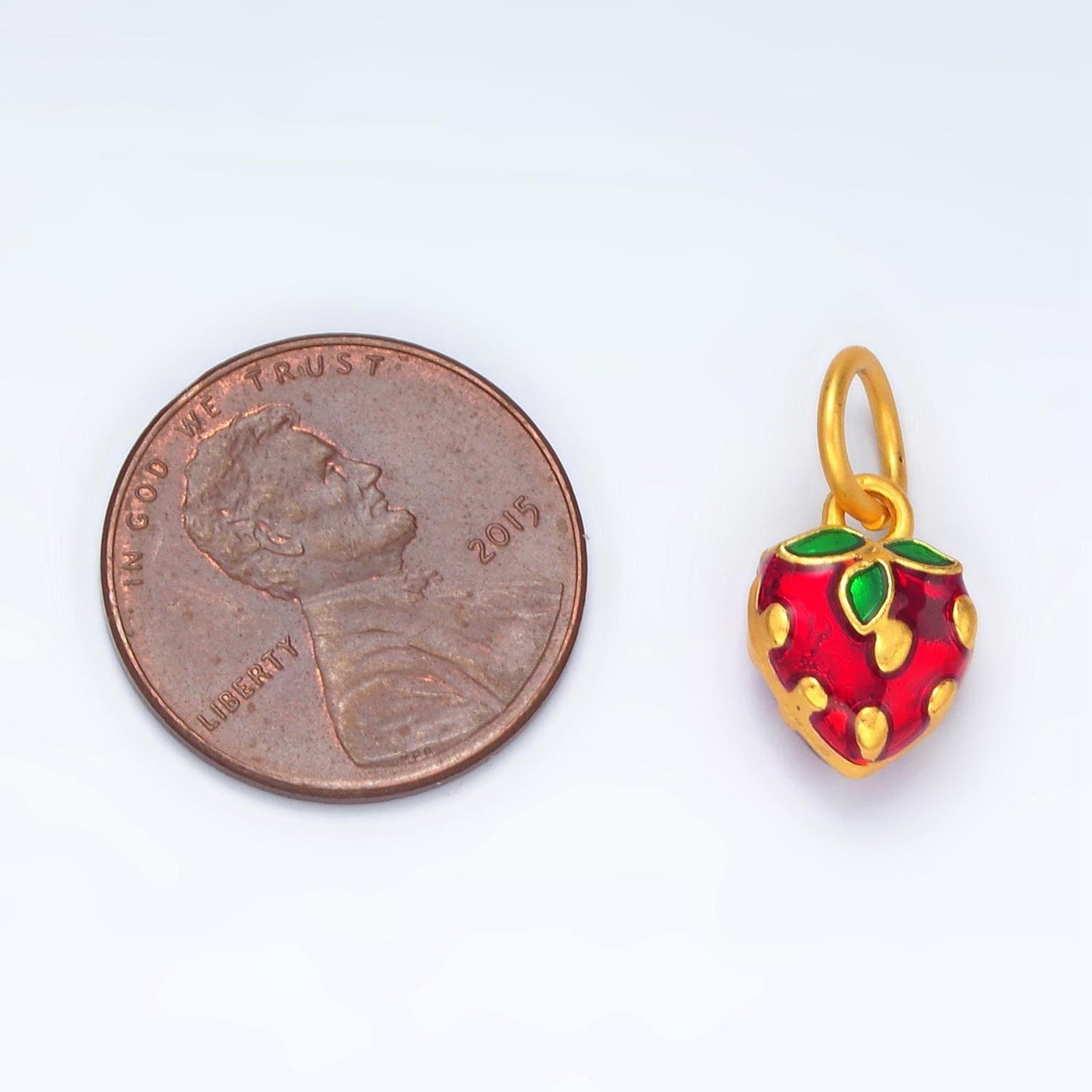 24k gold filled mini strawberry fruit charm | m-223