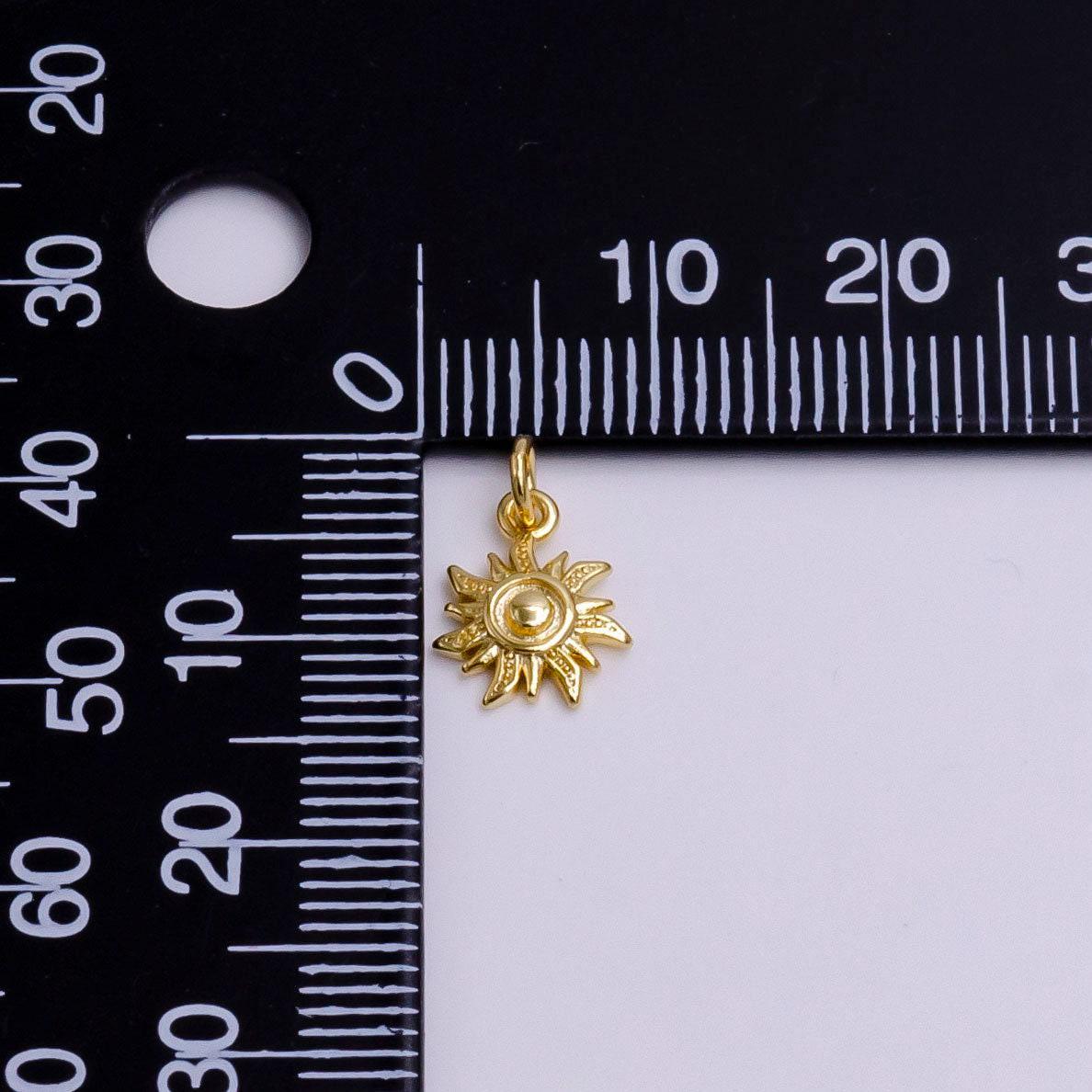 16k gold filled spiral celestial sun ray dotted minimalist add-on charm | ac1171