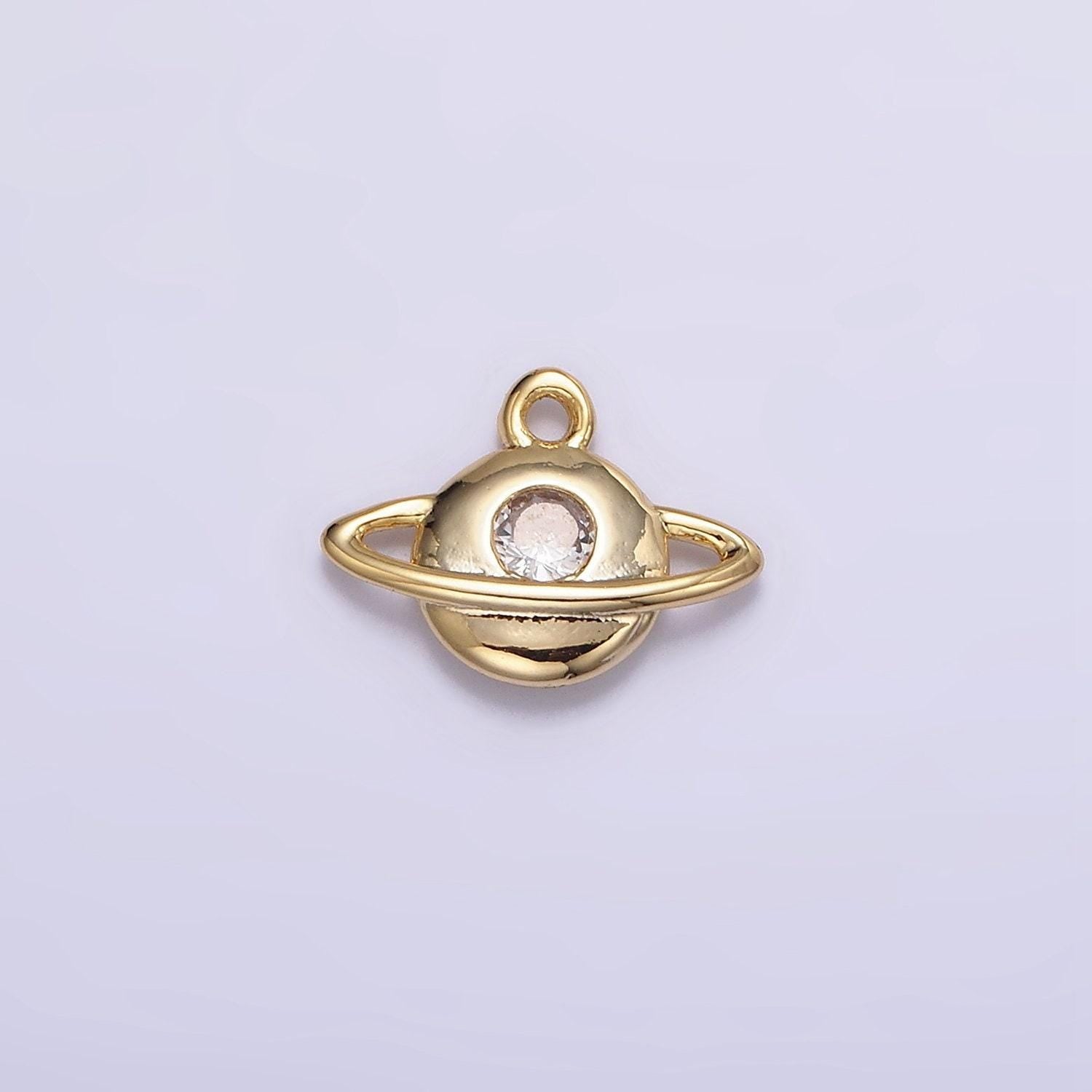 16k gold filled planet saturn celestial space add-on charm | n961