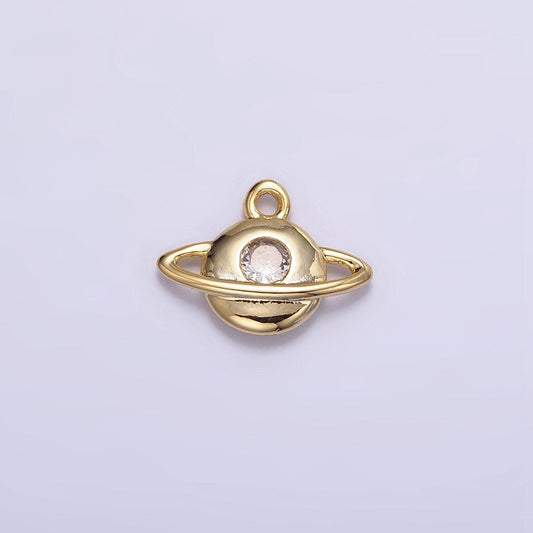 16k gold filled planet saturn celestial space add-on charm | n961