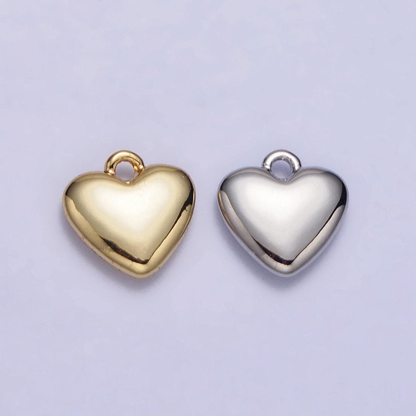 14k gold filled small, dainty, tiny heart pendant charm for valentine necklace bracelet jewelry making supplies ac347