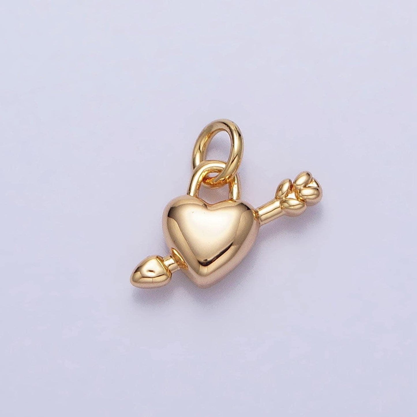 Mini gold heart with arrow charm mini silver heart pendant for earring necklace bracelet component ac707