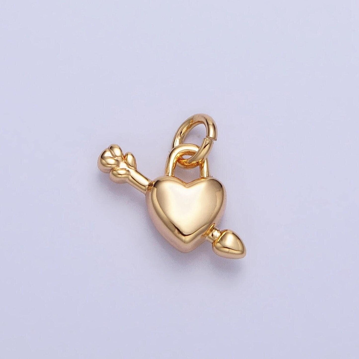 Mini gold heart with arrow charm mini silver heart pendant for earring necklace bracelet component ac707