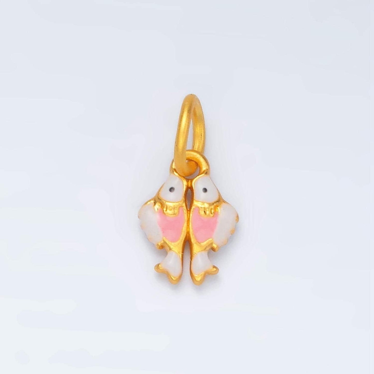 24k gold filled 2 lover birds, heart chested animal charm | m-148