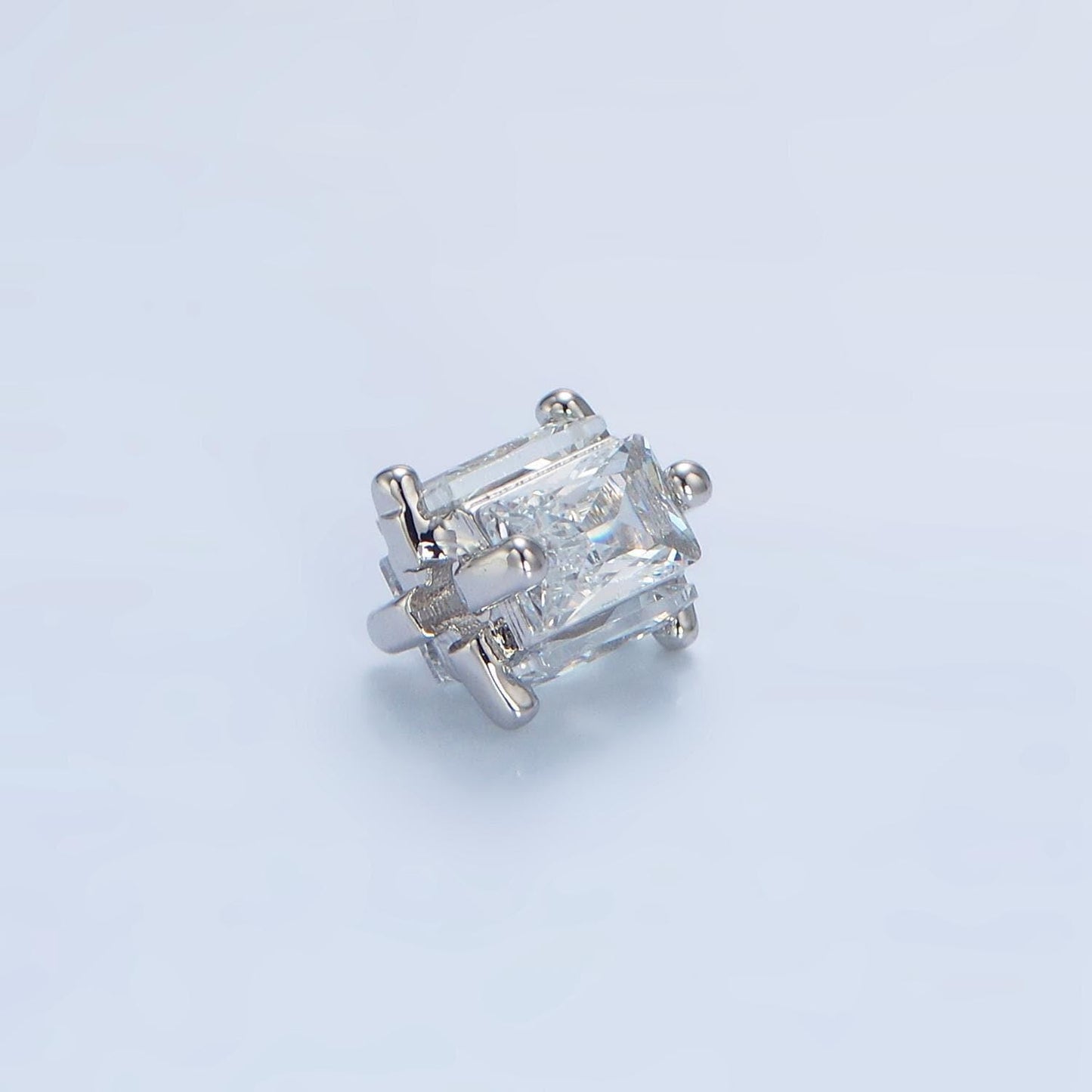 1pc gold cz emerald cut spacer beads for diy beaded bracelet jewelry charms rondelle bead spacer bead size 8mm b209