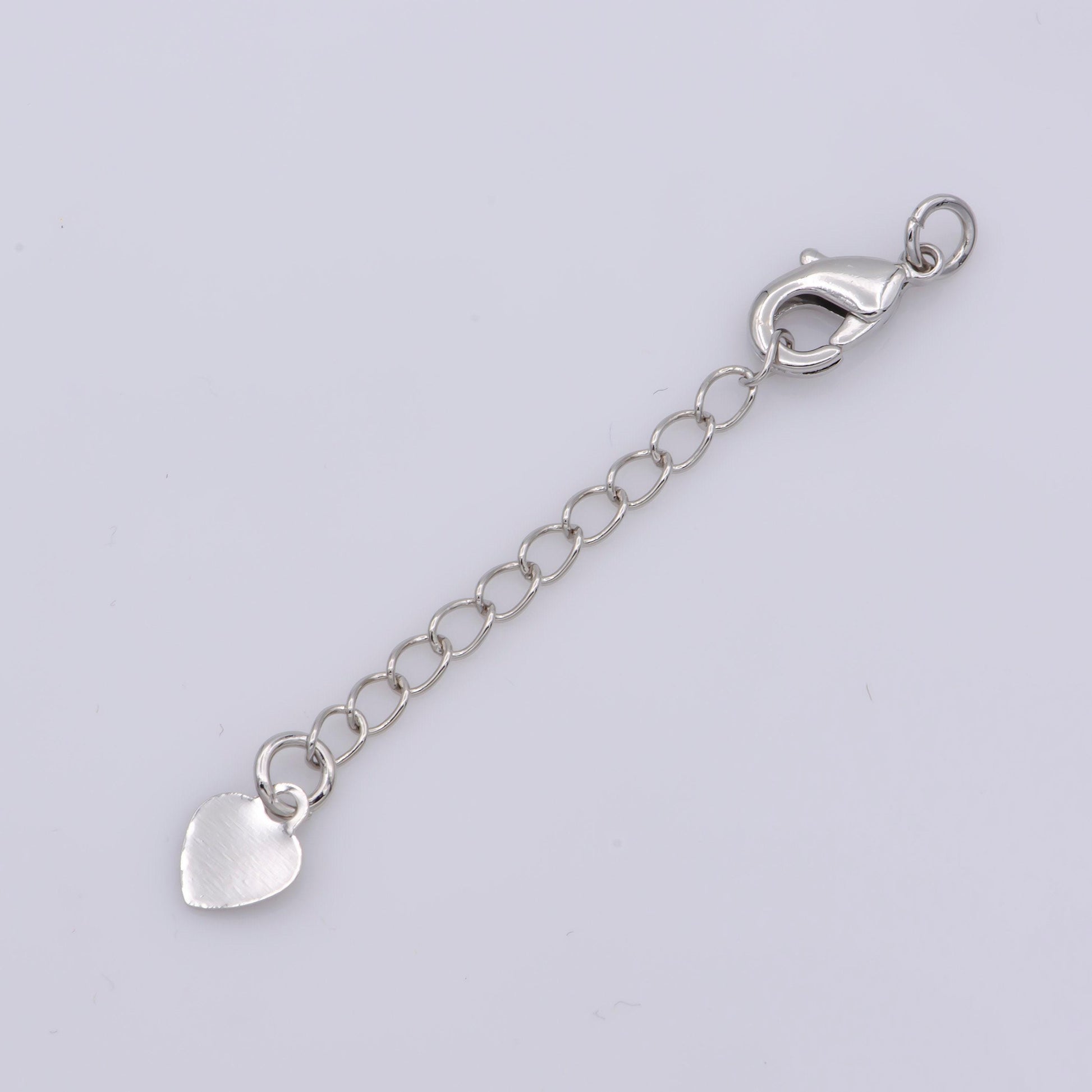 18k gold filled chain extender for necklace bracelet supply component findings extenders w/ heart charm + lobster clasp | l-467, l-468