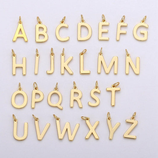 14k gold filled personalized initial charm initial pendant, letter charm minimalist alphabet letter charm, monogram charm add on charm small