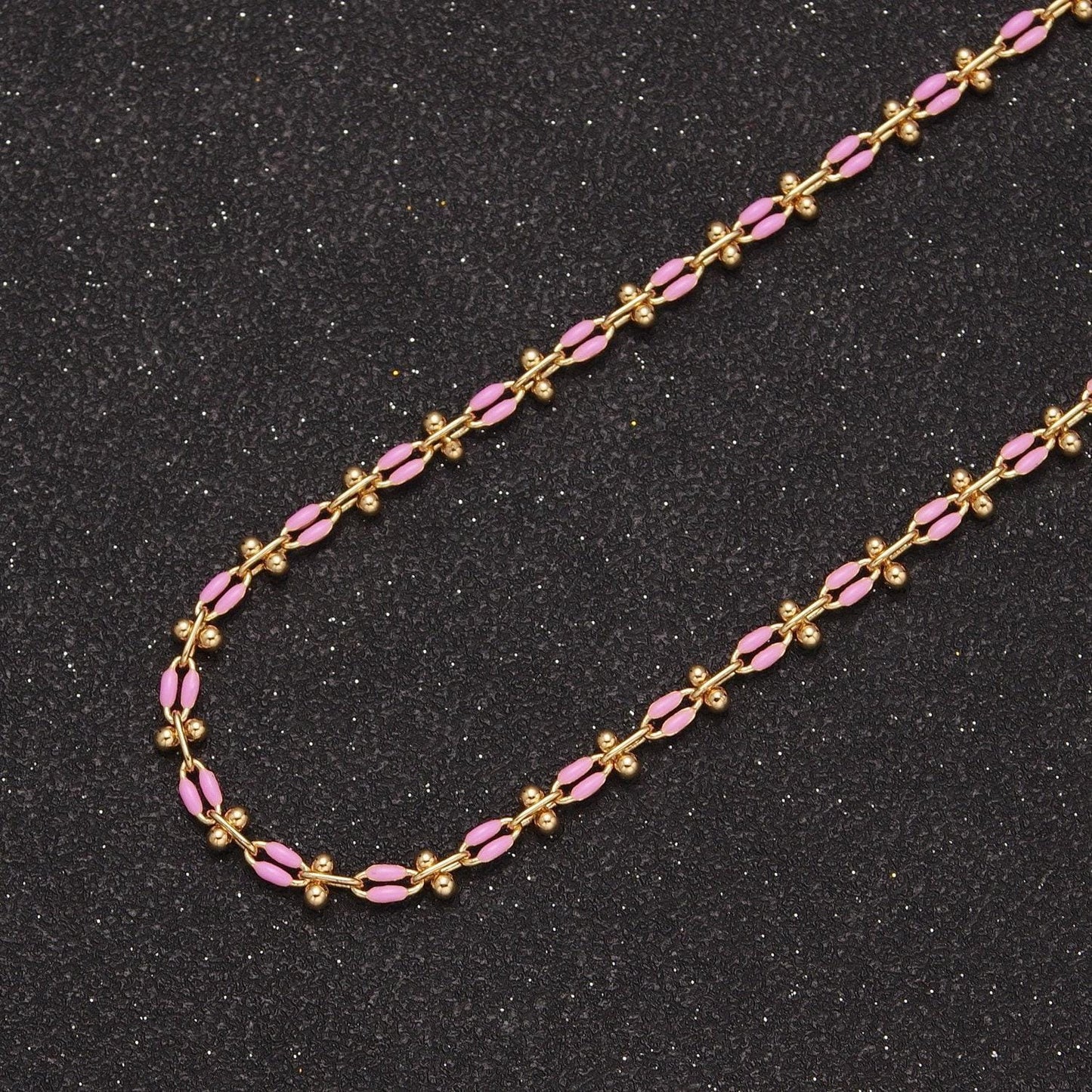 Dainty multicolor enamel cable chain by yard, colorful enamel chain wholesale bulk roll chain jewelry | roll-803~roll-813