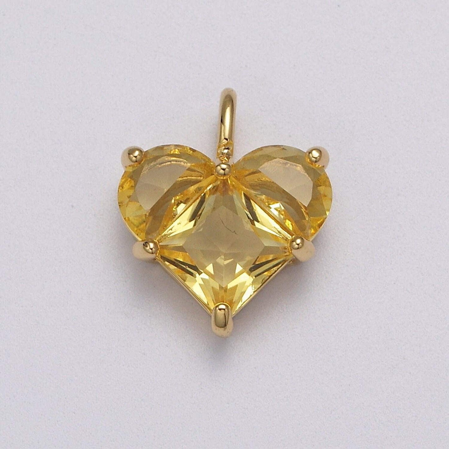 Dainty heart charm cz heart pendant for necklace bracelet earrings charm, dainty charm gold plated lead nickel free j-485