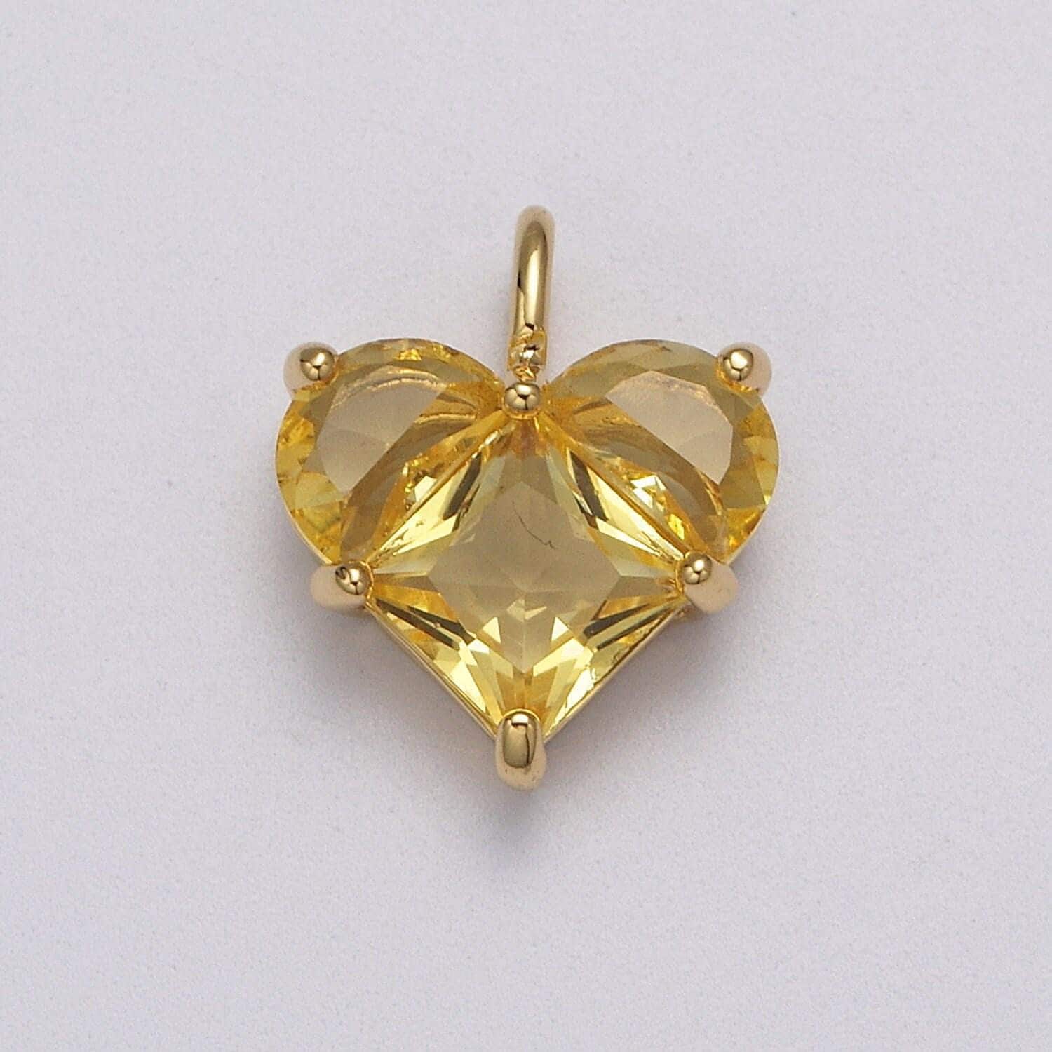 Dainty heart charm cz heart pendant for necklace bracelet earrings charm, dainty charm gold plated lead nickel free j-485