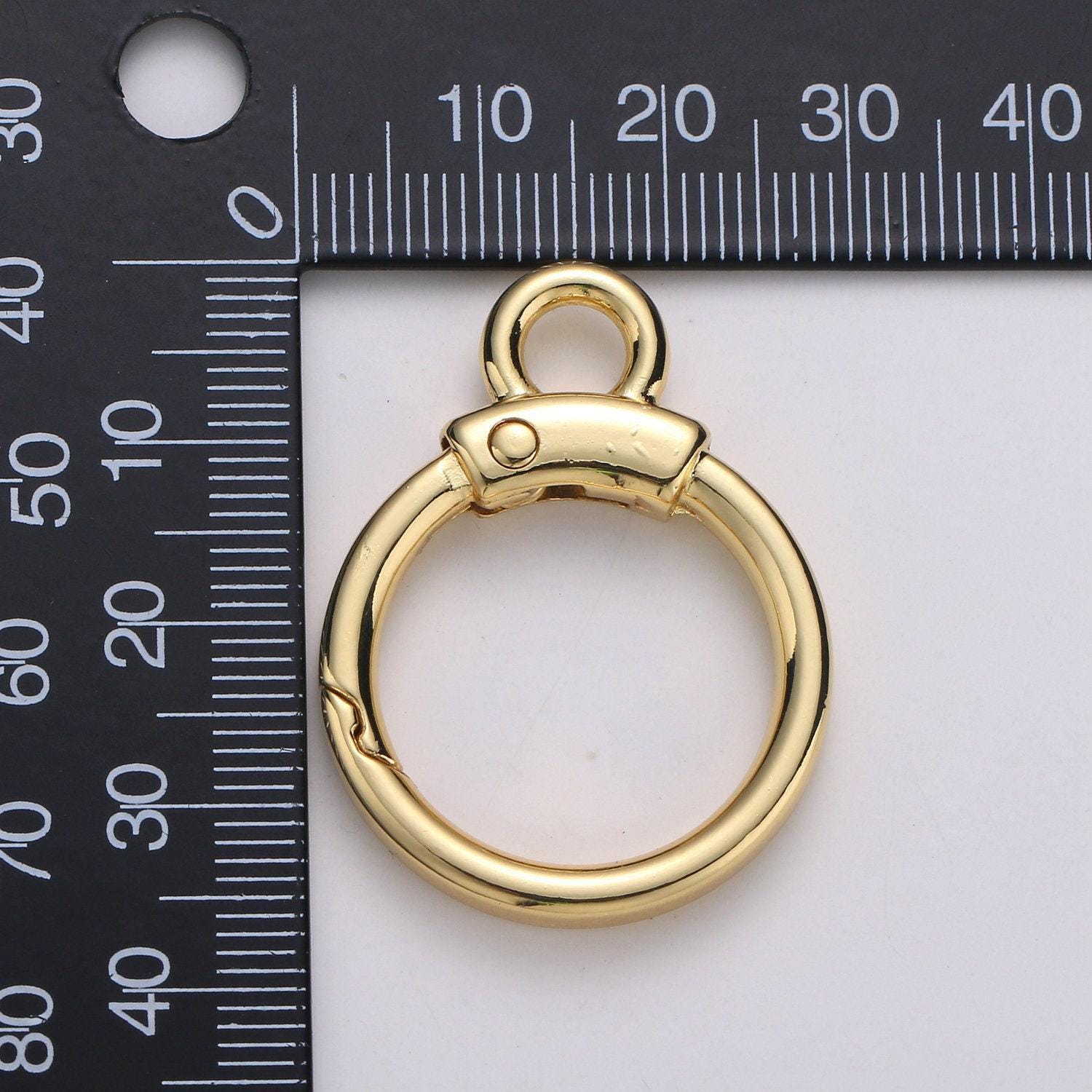 1pc wholesale push spring ring 24k gold , spring ring for jewelry necklace bracelet anklet making, size 37mmx28mm, supp- 956, 957