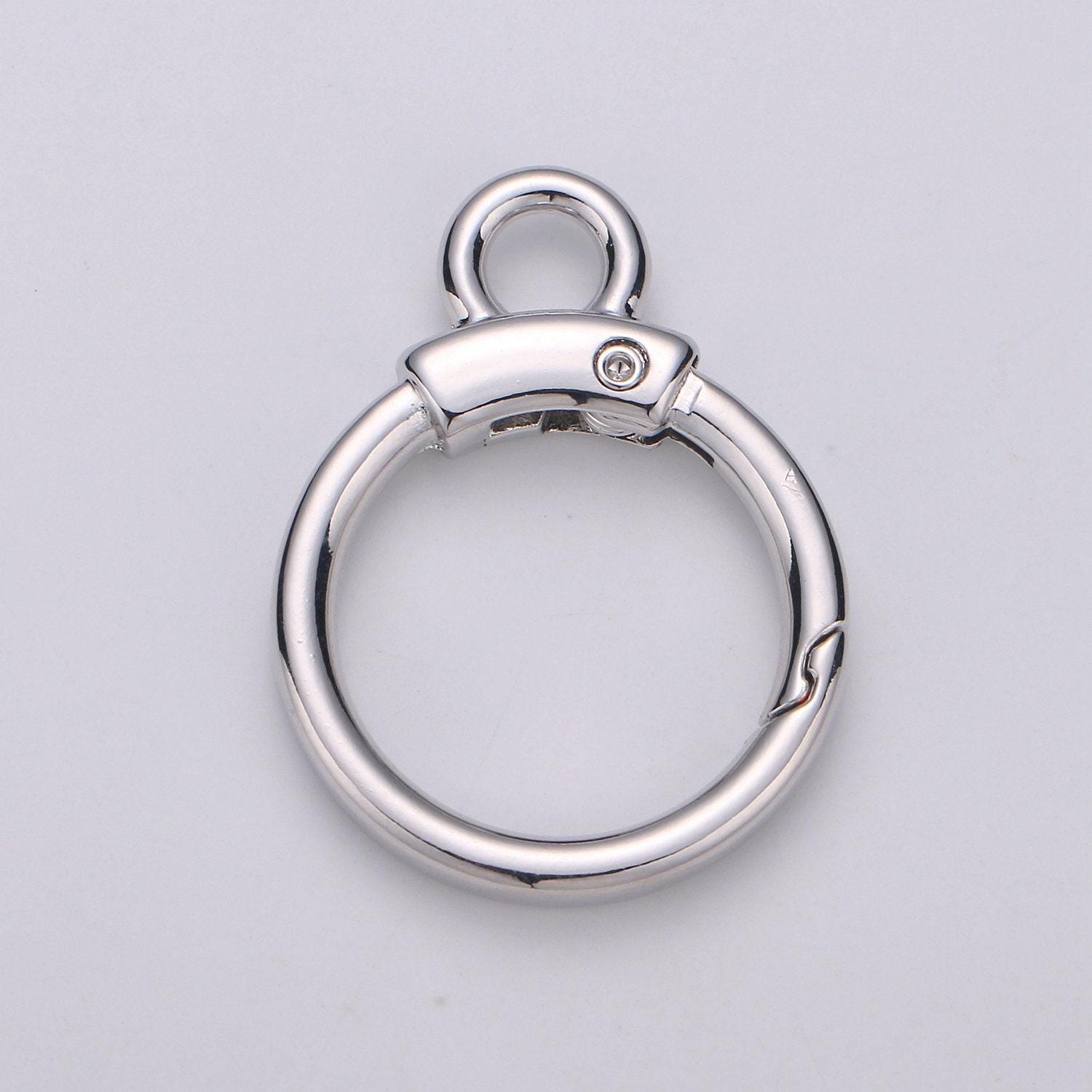 1pc wholesale push spring ring 24k gold , spring ring for jewelry necklace bracelet anklet making, size 37mmx28mm, supp- 956, 957