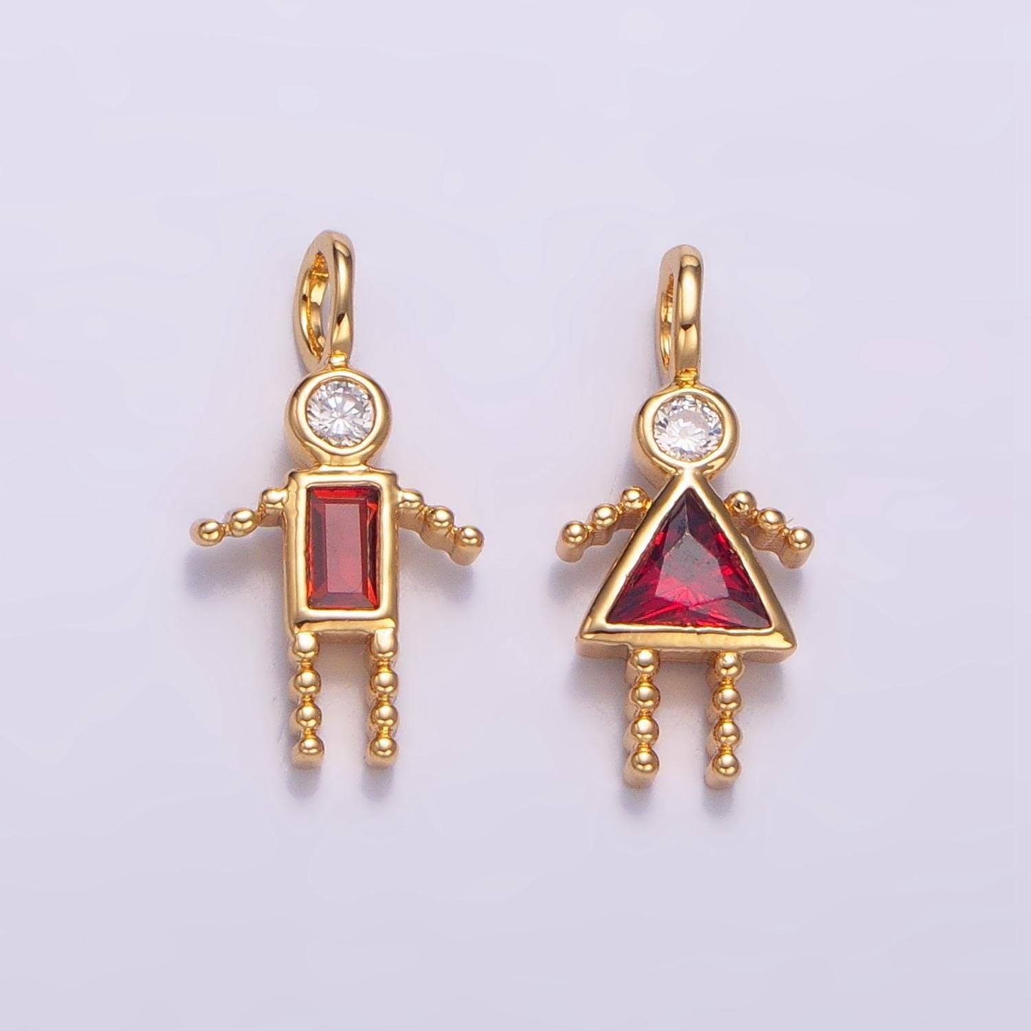 14k gold filled boy girl birthstone cz couple, kids, grandkids, family personalized charm | w068