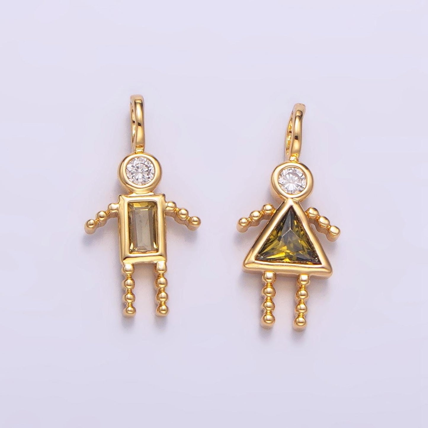 14k gold filled boy girl birthstone cz couple, kids, grandkids, family personalized charm | w068