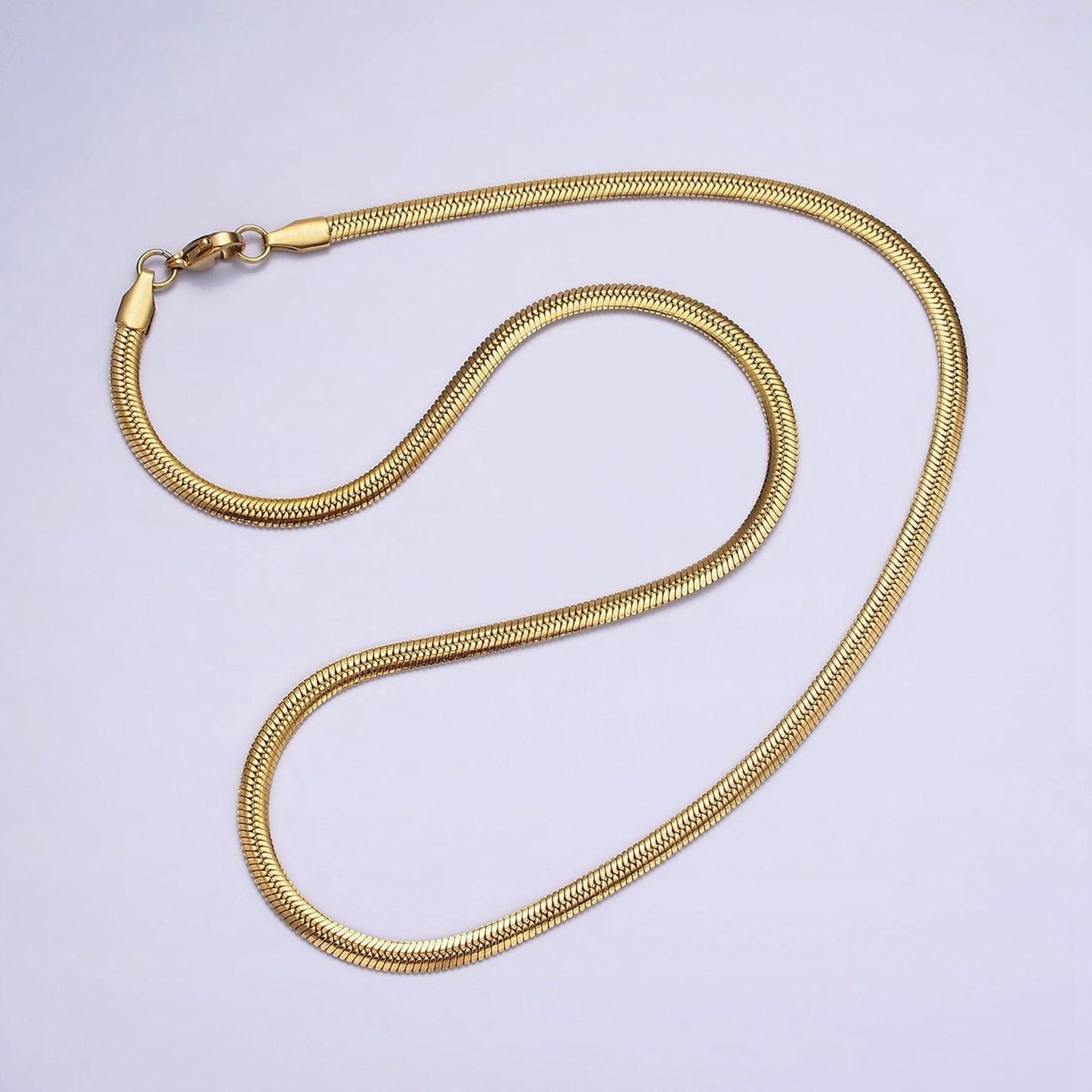 Stainless steel 3.5mm herringbone 18 inch layering chain necklace | wa-2021