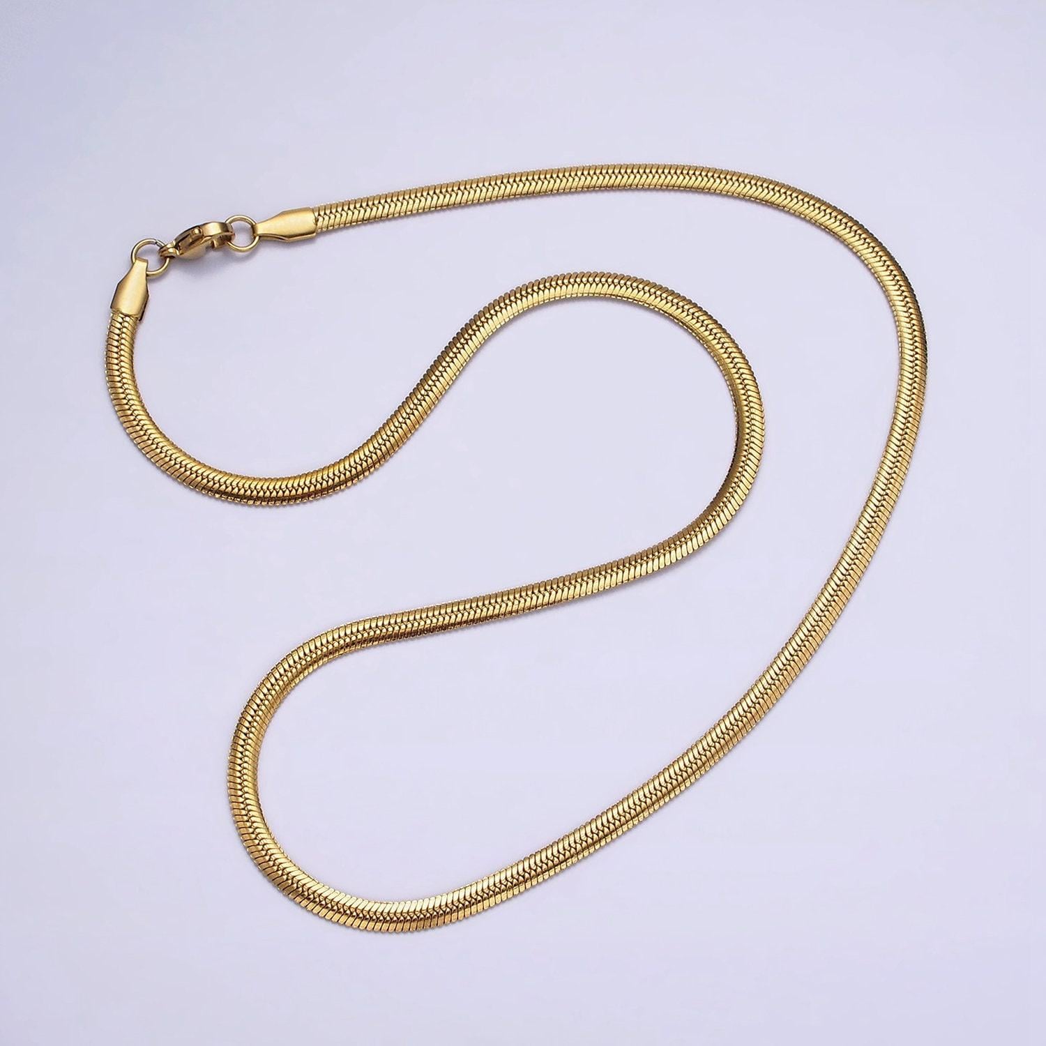 Stainless steel 3.5mm herringbone 18 inch layering chain necklace | wa-2021