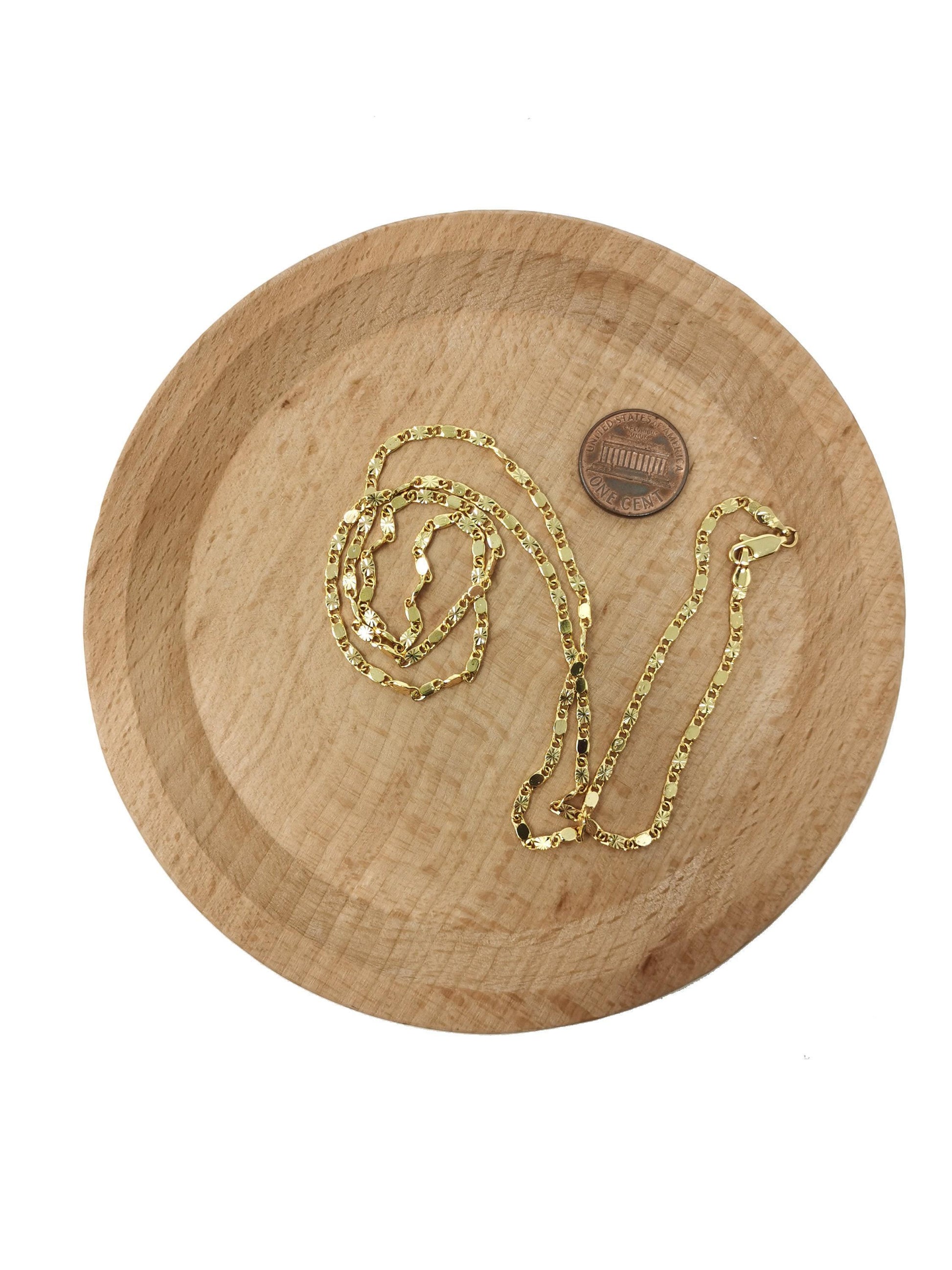 1pc 17.7'' ready to use 24k gold unique necklace chain, layering plate lock chain dainty necklace, perfect for pendant necklace, 776
