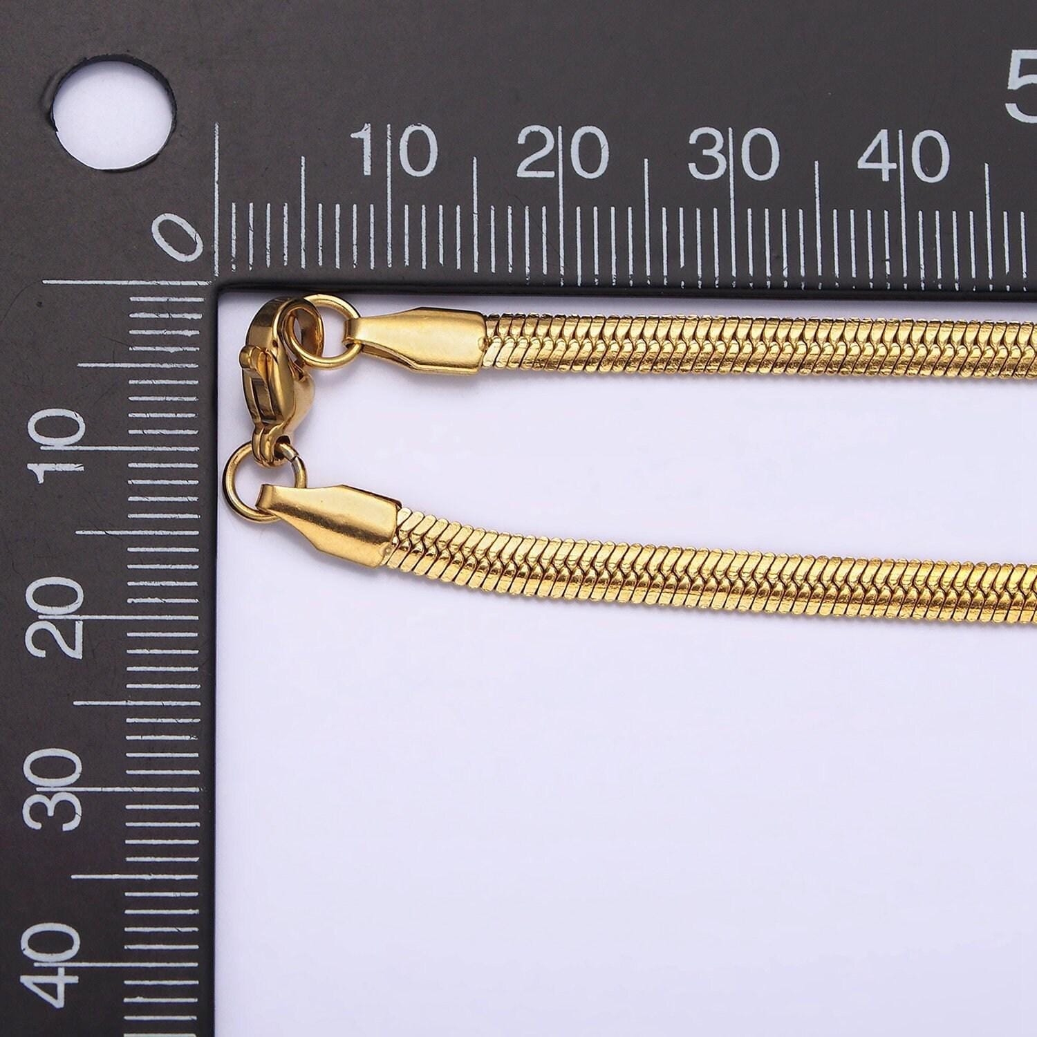 Stainless steel 3.5mm herringbone 18 inch layering chain necklace | wa-2021