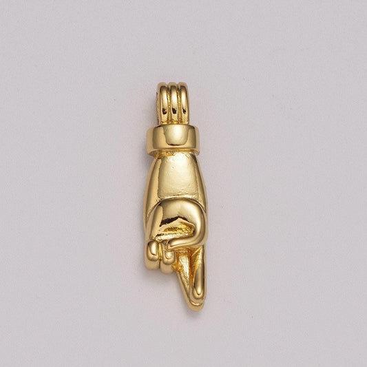 14k gold filled wish for luck charm hand gesture charm pendant for necklace bracelet earring finger cross charm