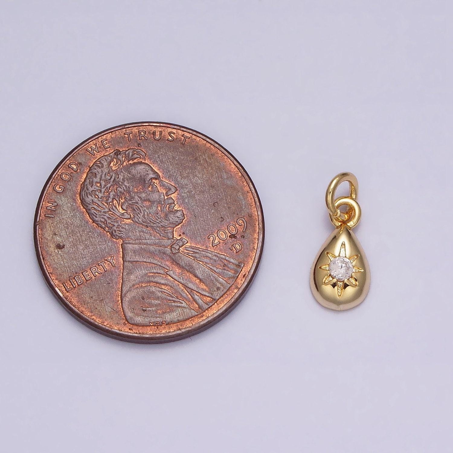 Dainty star cubic drop charm 12x5mm 16k gold filled cubic zirconia, drop pendant for necklace bracelet earring ac1167