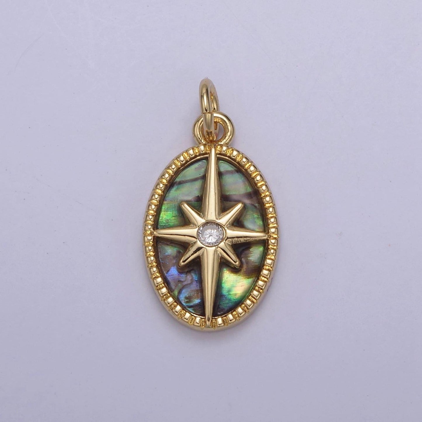 14k gold filled pearl, tiger eye, abalone shell charm pendant north star charm for celestial necklace bracelet jewelry making n-820