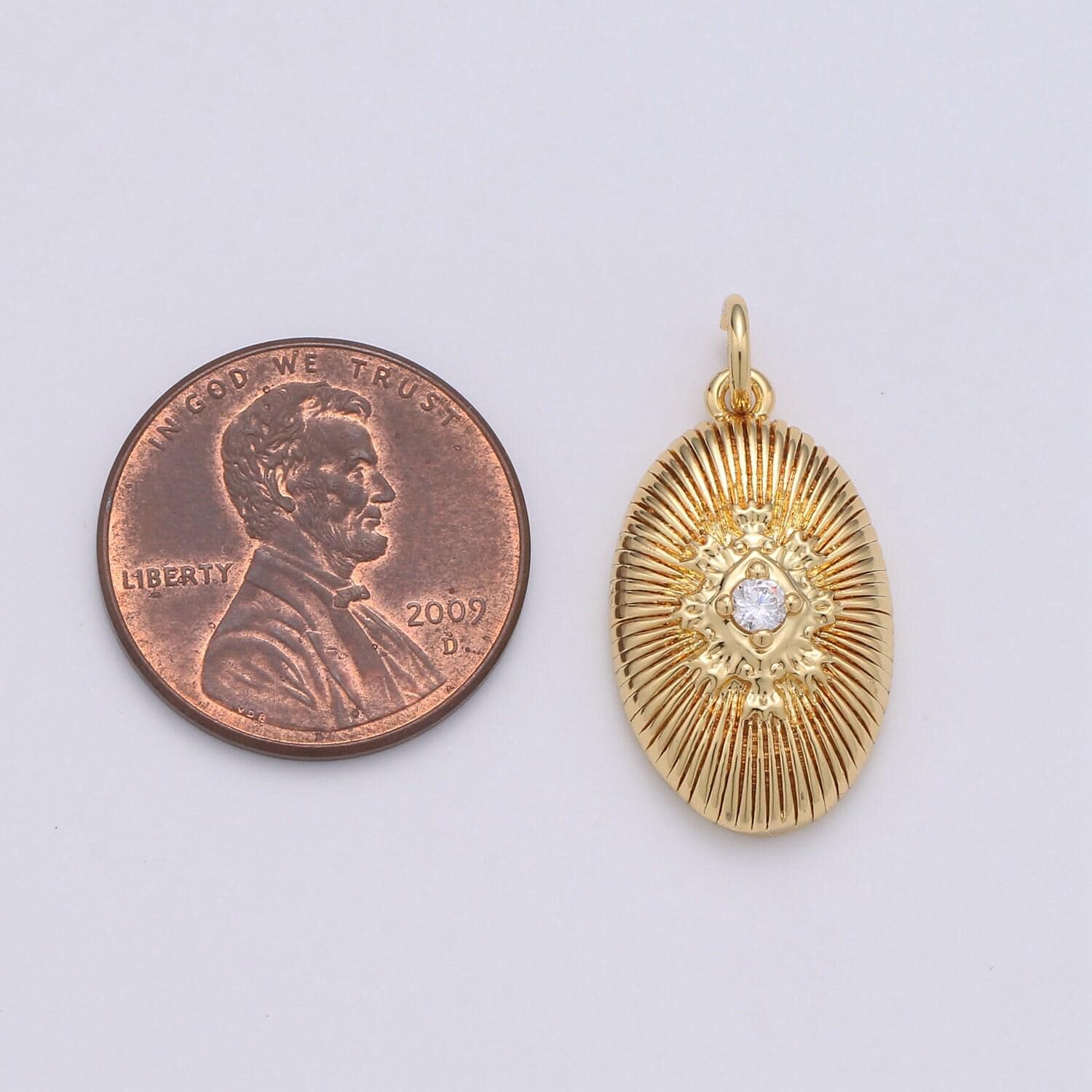 24k gold ovalcharms, cubic inner radiance pendant, dainty pendant oval charm for bracelet earring necklace diy,chgf-1671