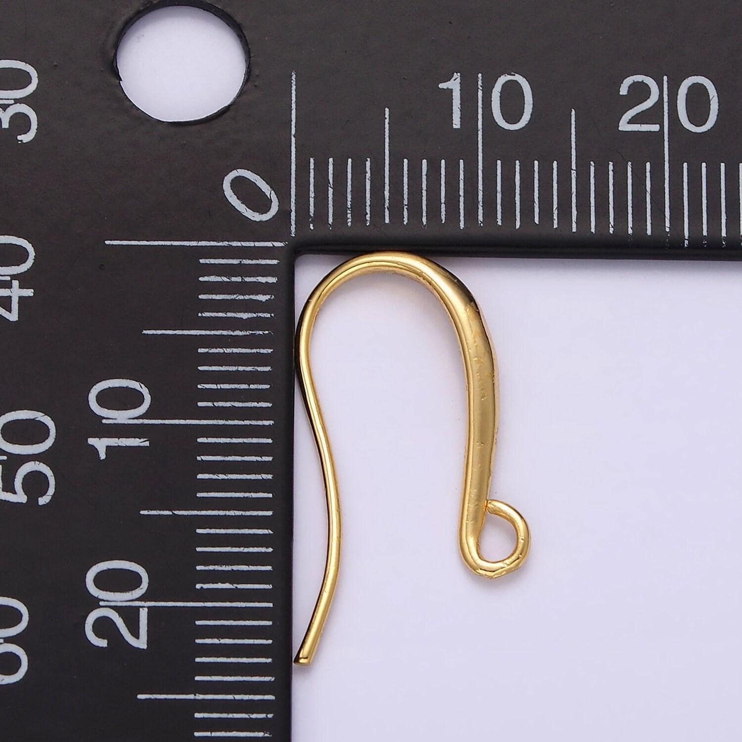 1 pair 14k gold filled 20mm loop minimalist french hook earrings findings supply | z569