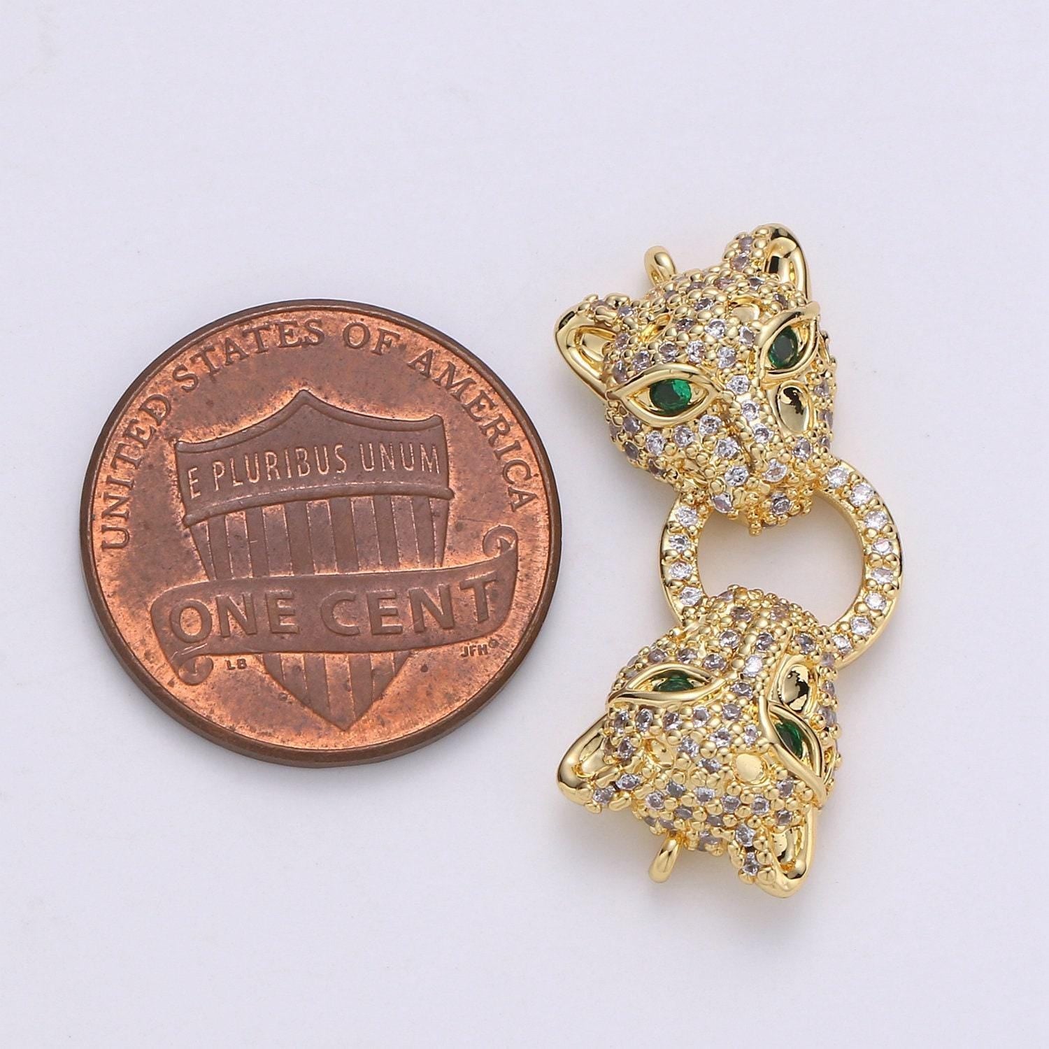 1x leopard charms bracelet connector gold silver link connector animal jewelry supplies component for bracelet component | f-446, f-447