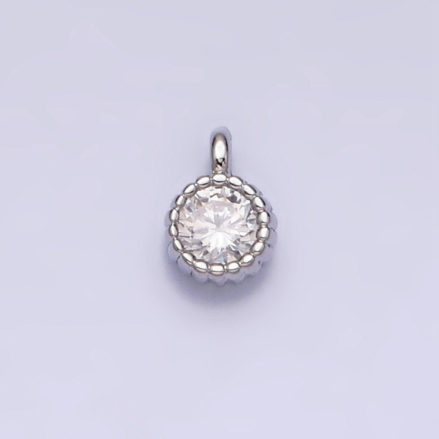 16k gold filled 4.5mm clear triangle cz dotted bezel connector in gold & silver | y-913