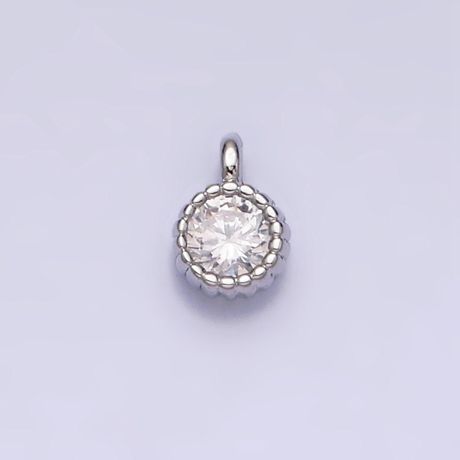 16k gold filled 4.5mm clear triangle cz dotted bezel connector in gold & silver | y-913