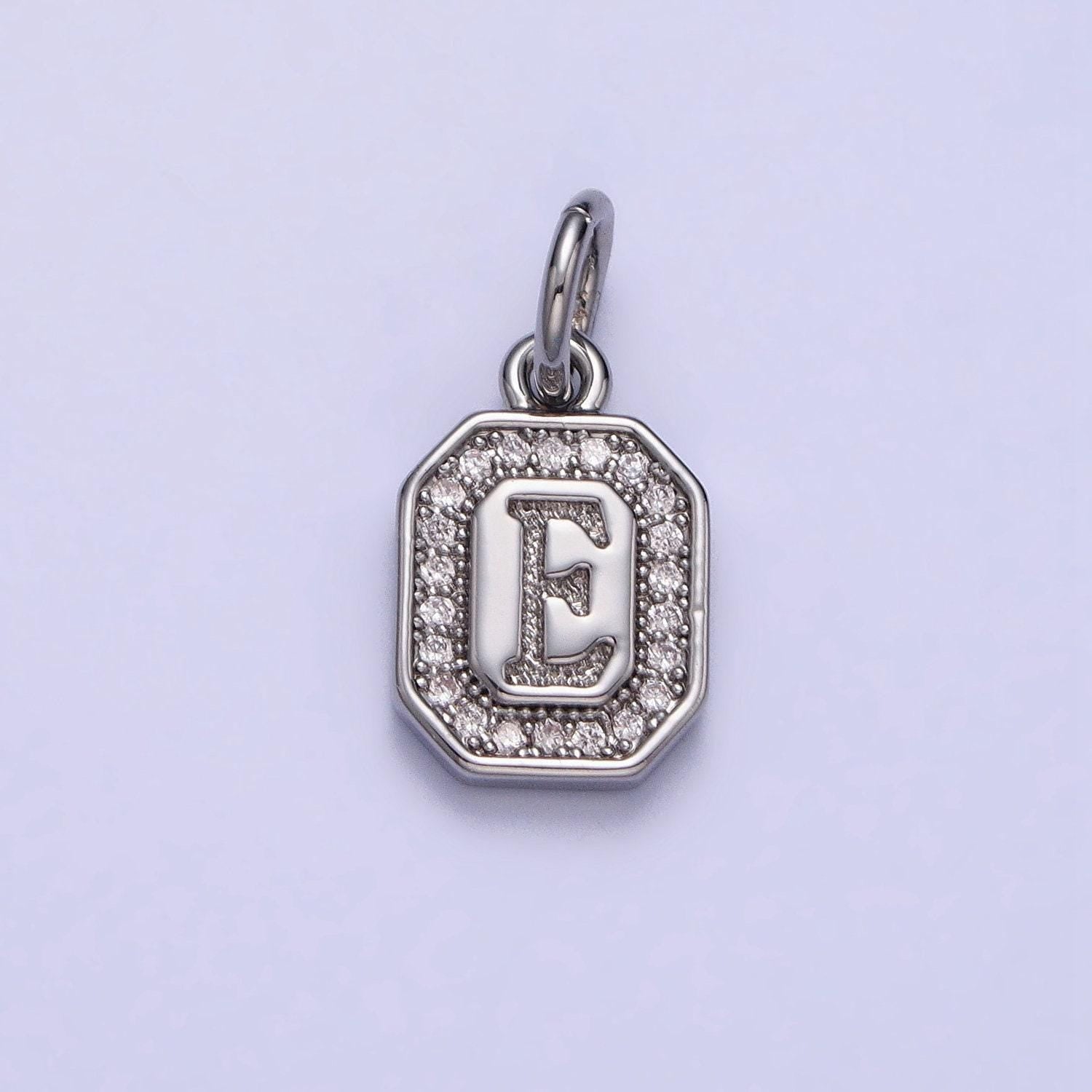 New initial name charm gold tag alphabet charm, shell pearl letter pendant personalized jewelry add on charm stainless steel tarnish free