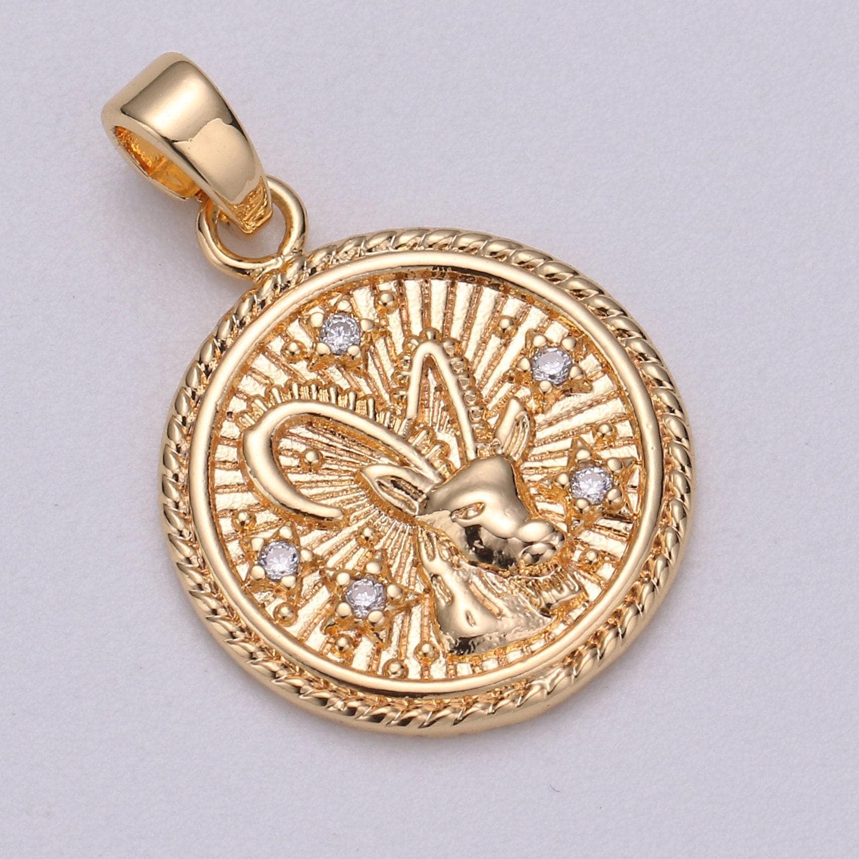 Dainty zodiac horoscope sign constellation medallion pendant charm textured coin decorative edge for necklace jewelry making, a1761--1766