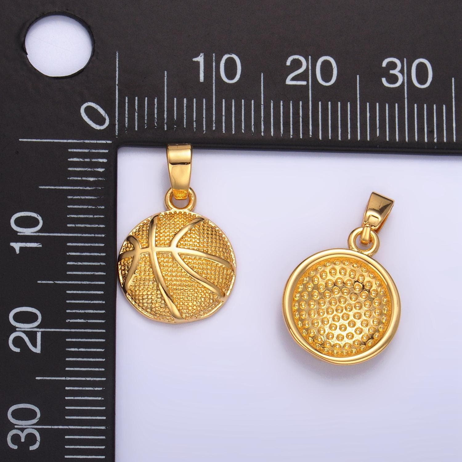 Basket ball pendant small sport charm for handmade jewelry supplies 24k gold filled ball charm aa-1000