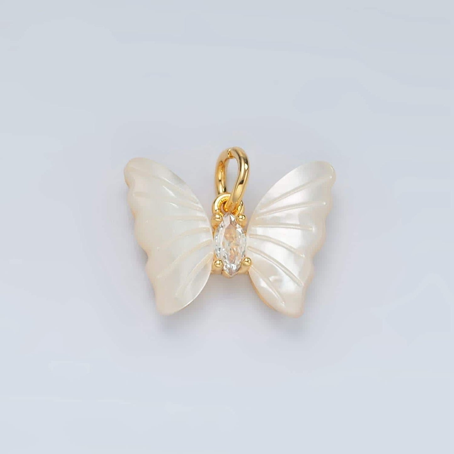 24k gold filled shell pearl butterfly charm animal pendant for necklace bracelet earring charm | d666