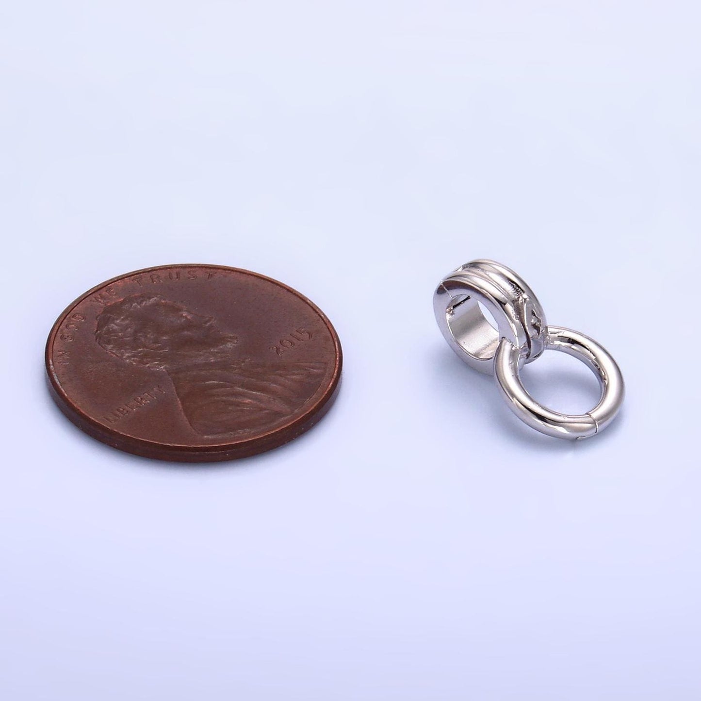S925 sterling silver round pull gate clasps for jewelry making supplies charm holder necklace component sl-540