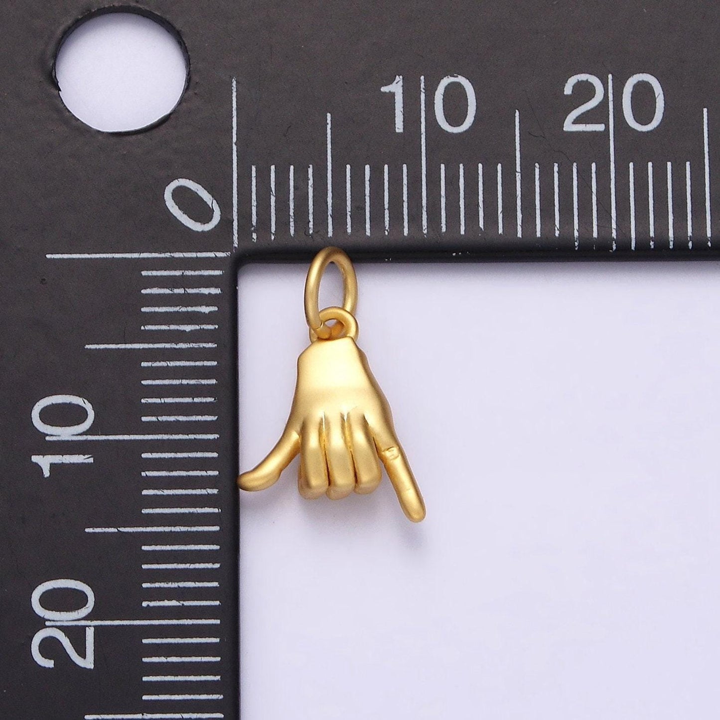 Shaka hand sign symbol charm, unique gold fill hang loose pendant sign for necklace pendant bracelet earring charm jewelry making ac-1375