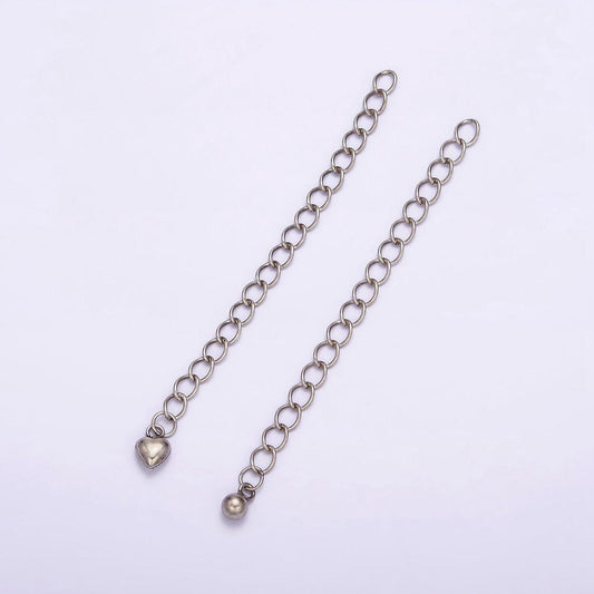 1x sterling silver chain extender 925 sterling silver supply | oxidized silver antique looking chain sl-303 sl-340