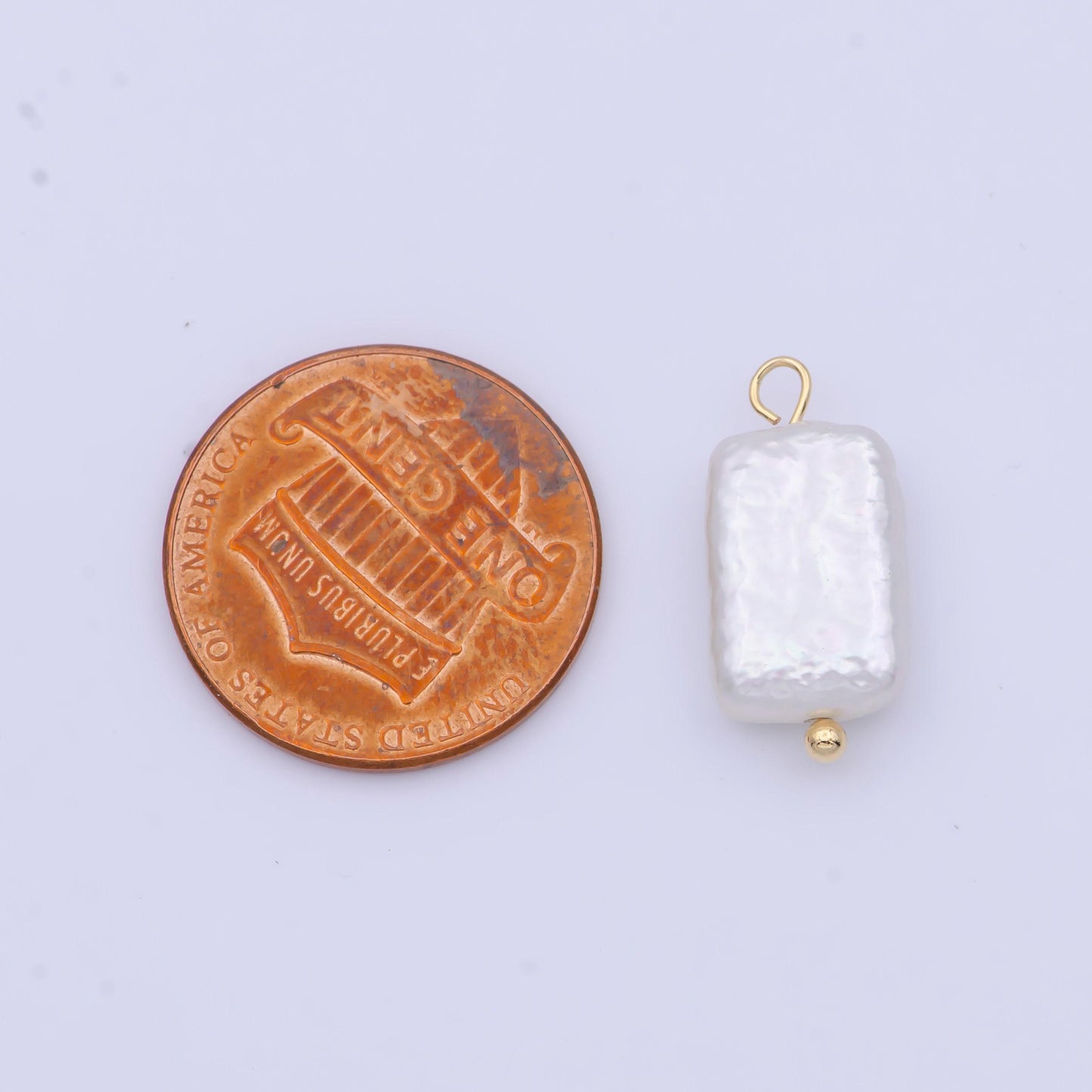 Dainty rectangle pearls charm gold 18x8.5mm white tile shell pearls for necklace bracelet earring wedding jewelry making minimalist c-171