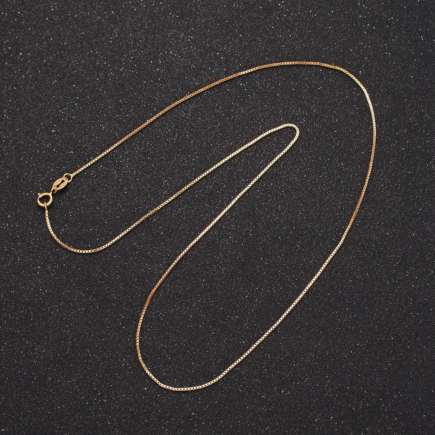 Dainty box chain 14k gold vermeil chain necklace, layering necklace, gift for her fine chain for minimalist jewelry supplies wa2154
