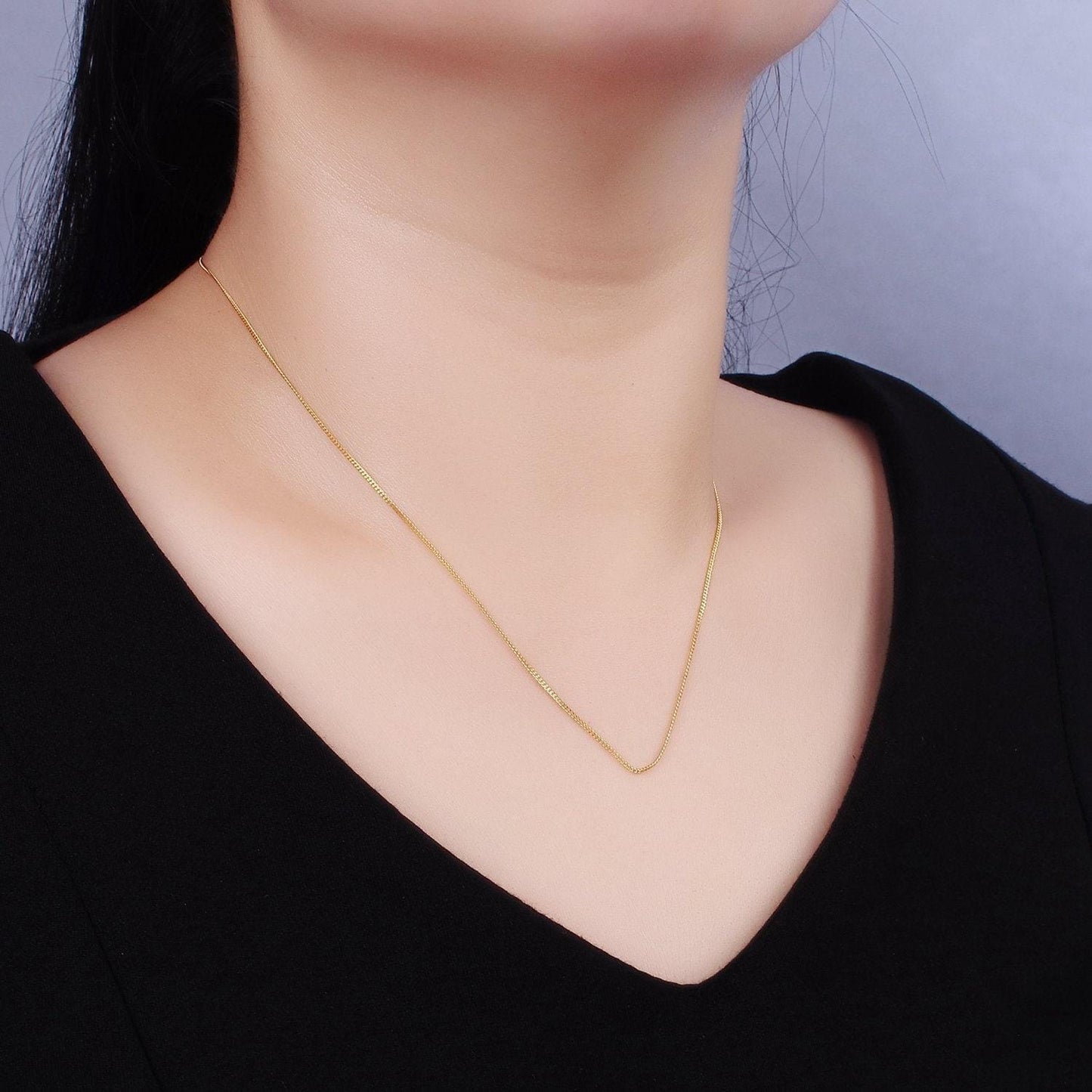 Dainty box chain 14k gold vermeil chain necklace, layering necklace, gift for her fine chain for minimalist jewelry supplies wa2154