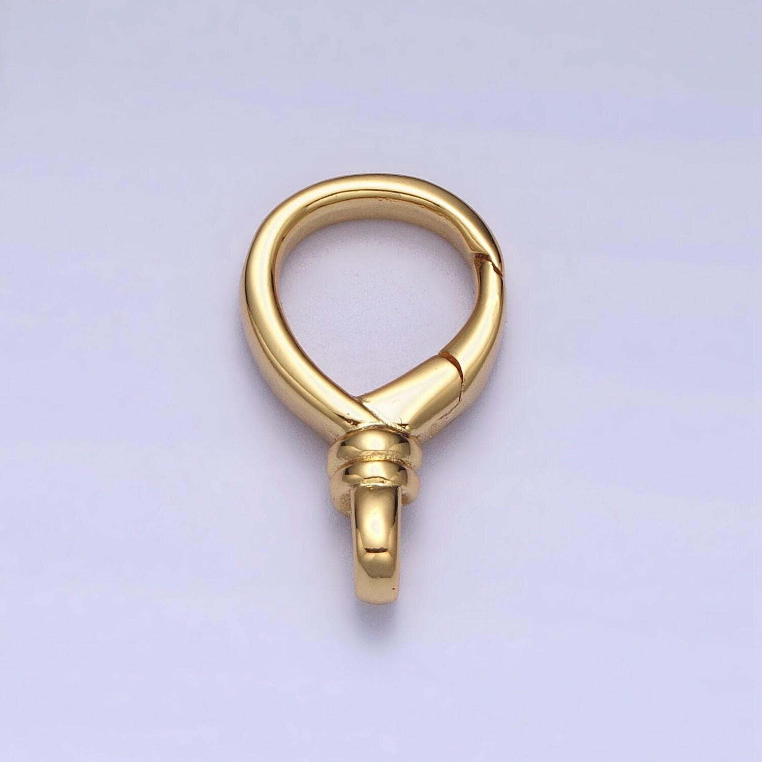 Gold or silver push gate oval clasp, spring gate clasp, 11.8x19.5mm wholesale supply for Bag Charm Component Jewelry Making Supply Z307