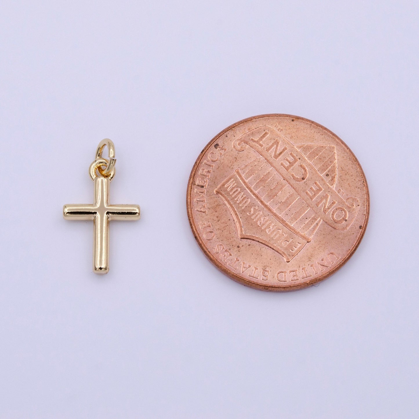 Mini 18k gold filled cross charm, dainty minimalist cross pendant, diy fashion jewelry making supply for necklace bracelet earring | ac-1140