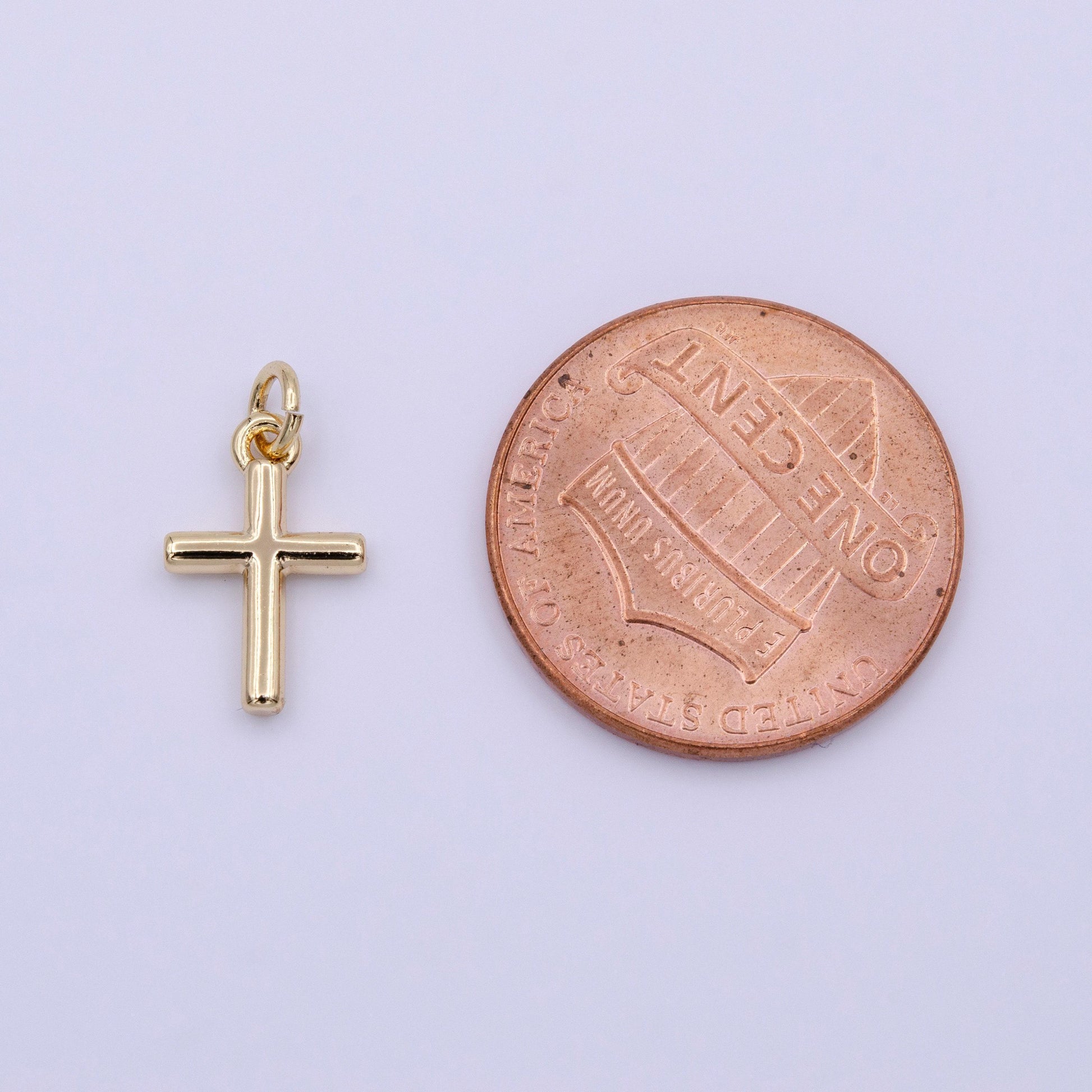 Mini 18k gold filled cross charm, dainty minimalist cross pendant, diy fashion jewelry making supply for necklace bracelet earring | ac-1140
